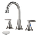 Fransiton Widespread Bathroom Sink Faucet 3 Hole, Brushed Gold Bathroom Faucet with Metal Pop-Up Drain, 2 Handle for 6-16" RV Vanity Sink