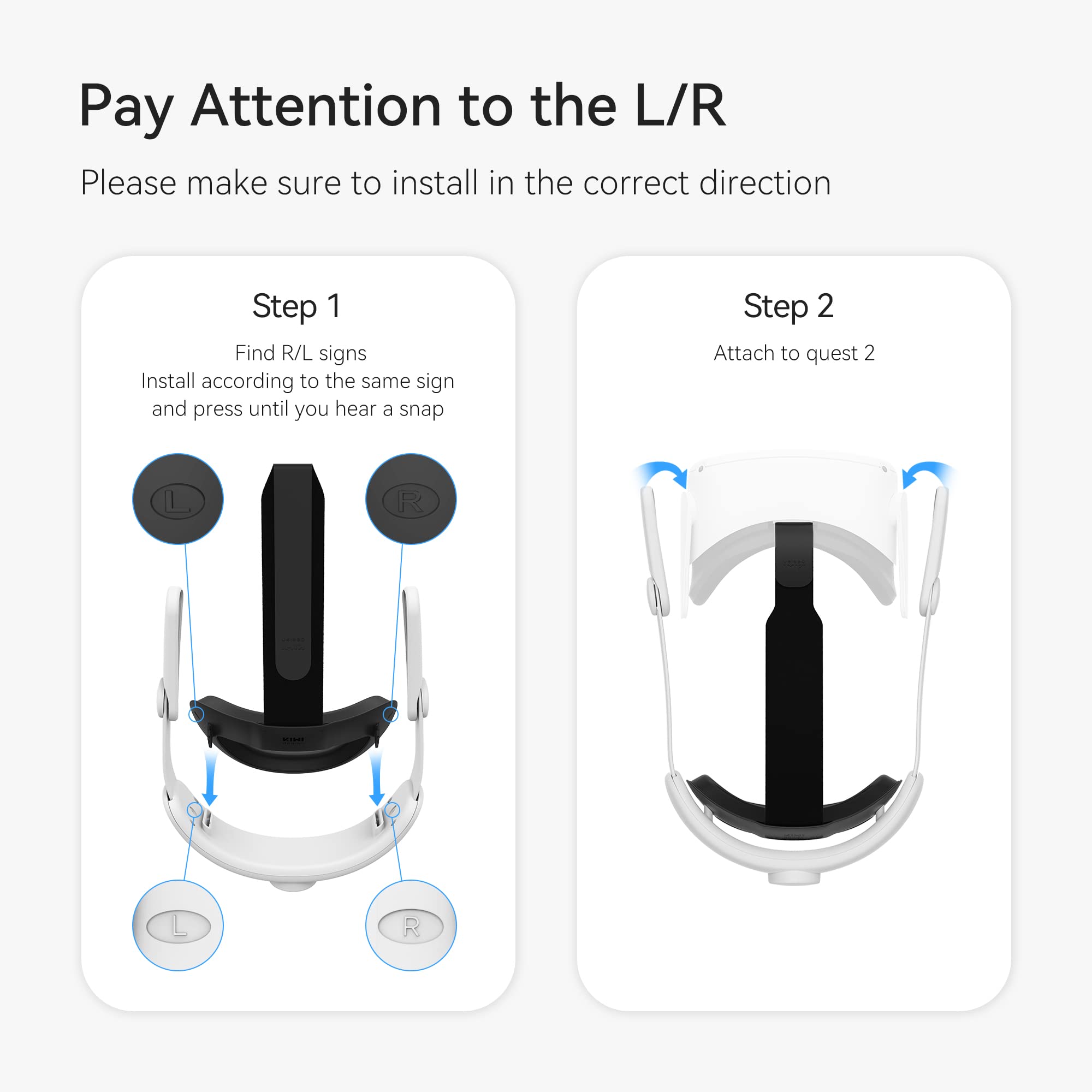 KIWI design K2 Comfort Head Strap Accessories Compatible with Oculus/Meta Quest 2, Elite Strap Replacement for Enhanced Support of VR Headset, NOT for Meta Quest 3/3S