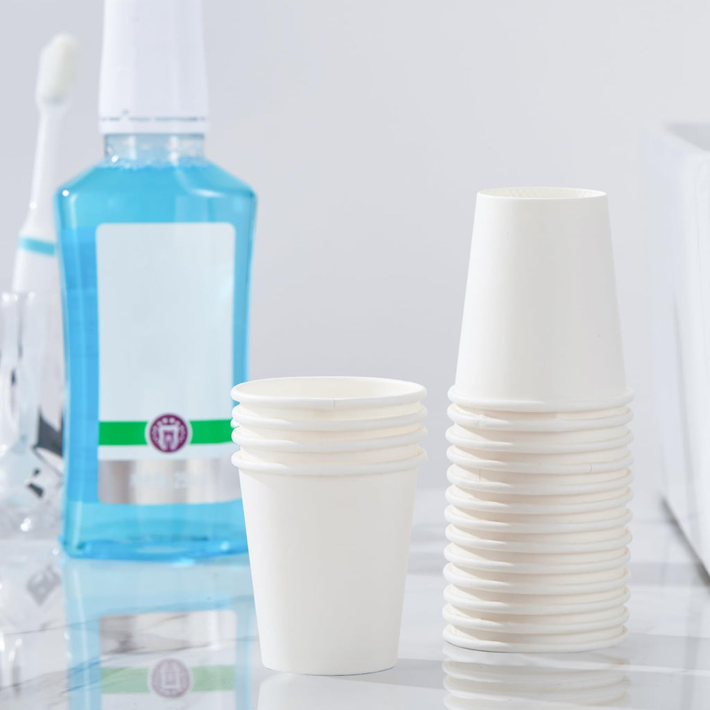 SIUQ 1200 Pack 3 oz Paper Cups, Small Disposable Bathroom Mouthwash Cups, Mini White Paper Espresso Cups 3 Ounce for Parties, Bathroom, Picnics, Travel and Events