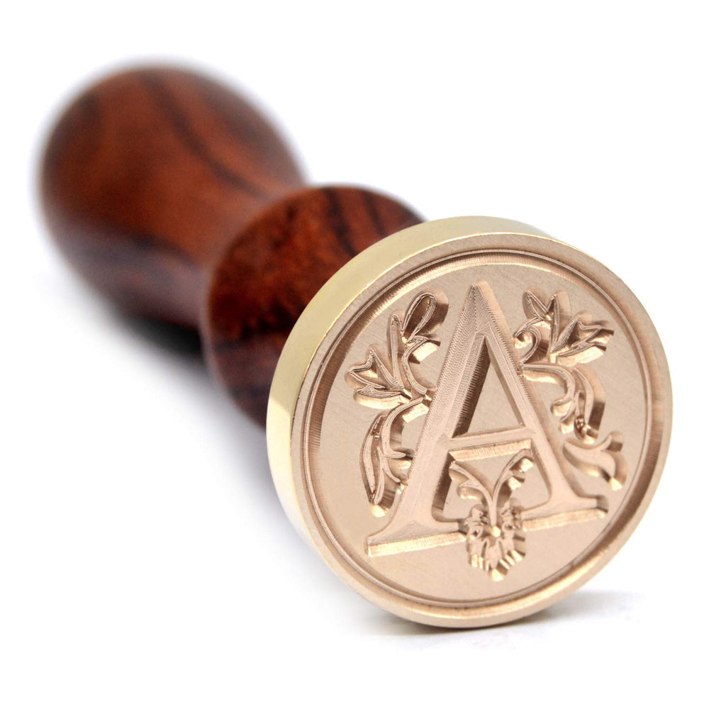 Medieval Initial Alphabet Sealing Wax Stamps, Brass Head Wooden Handle, for Thanksgiving Card/Envelope/Gift Wrap/Wedding Engagement Party Invitation - Letter S