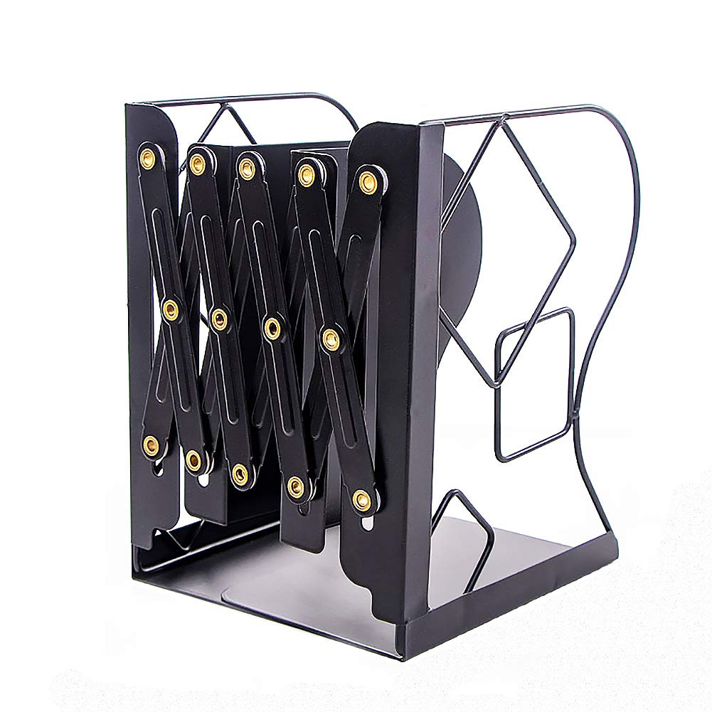 Adjustable Bookends - Nonskid Heavy Duty Book Ends for Desk - Book Stand & Organizer