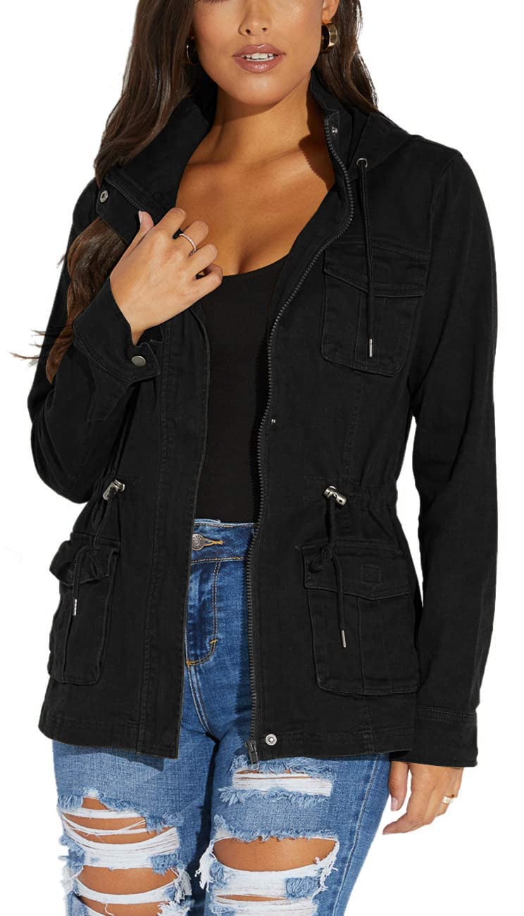 sexycherry Jackets for Women Casual Long Sleeve Lightweight Coats Full Zip Up with Lining Pockets