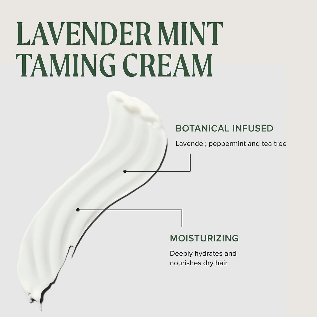 Tea Tree Lavender Mint Taming Cream, Rich Hair Styling Cream, For Coarse, Curly + Dry Hair, 3.4 fl. oz.