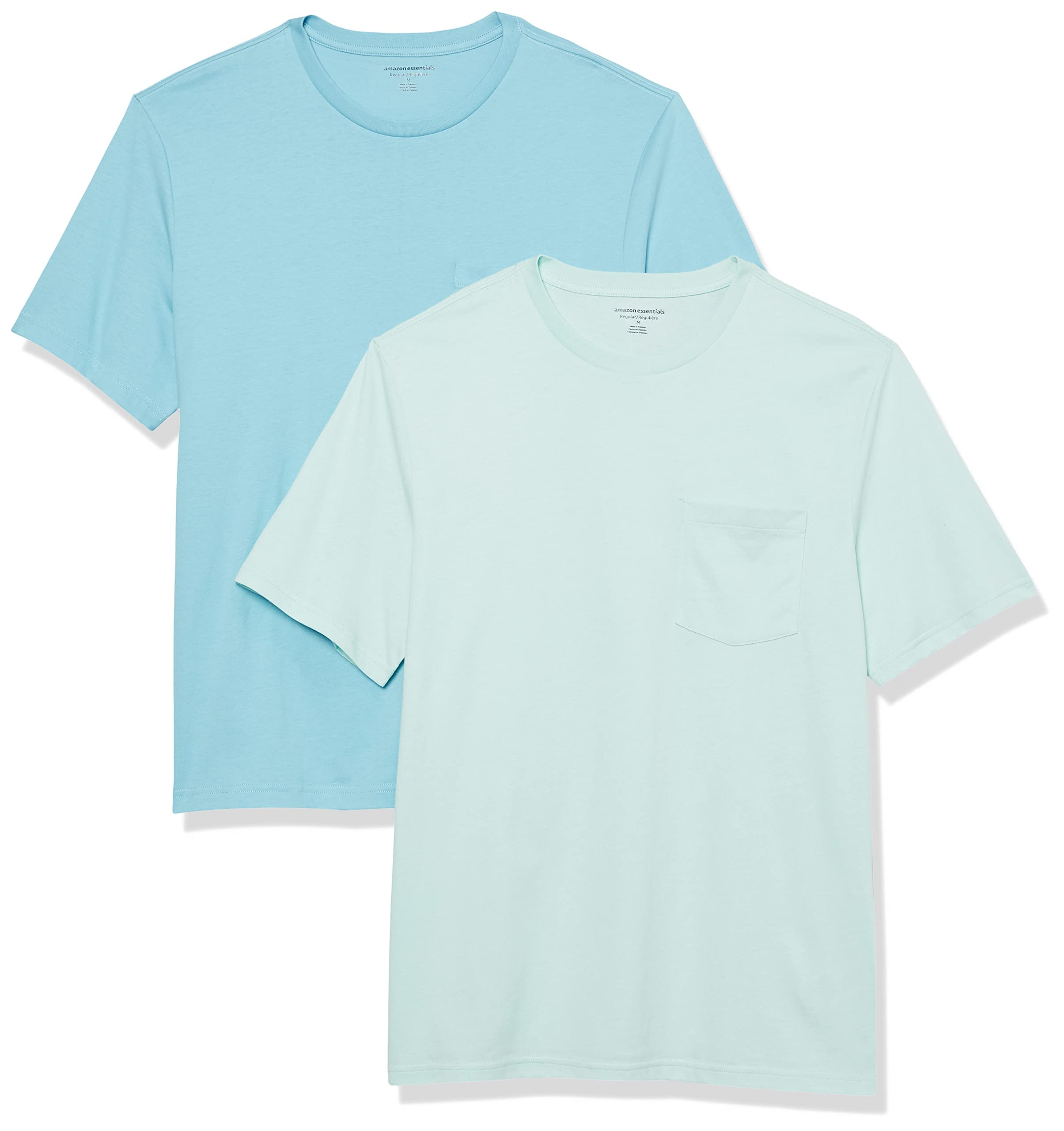 Amazon Essentials Men's Short-Sleeve Crewneck Pocket T-Shirts, Pack of 2