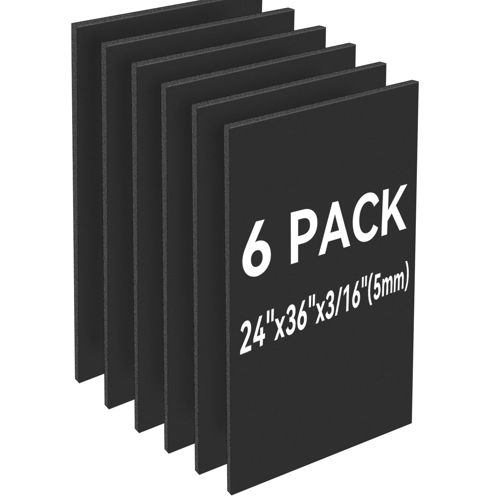 12 Pack Black Foam Board 24"x36", 3/16" Thick Foam Core Board for Projects, Black Poster Board for Painting, Displaying, and Craft Projects