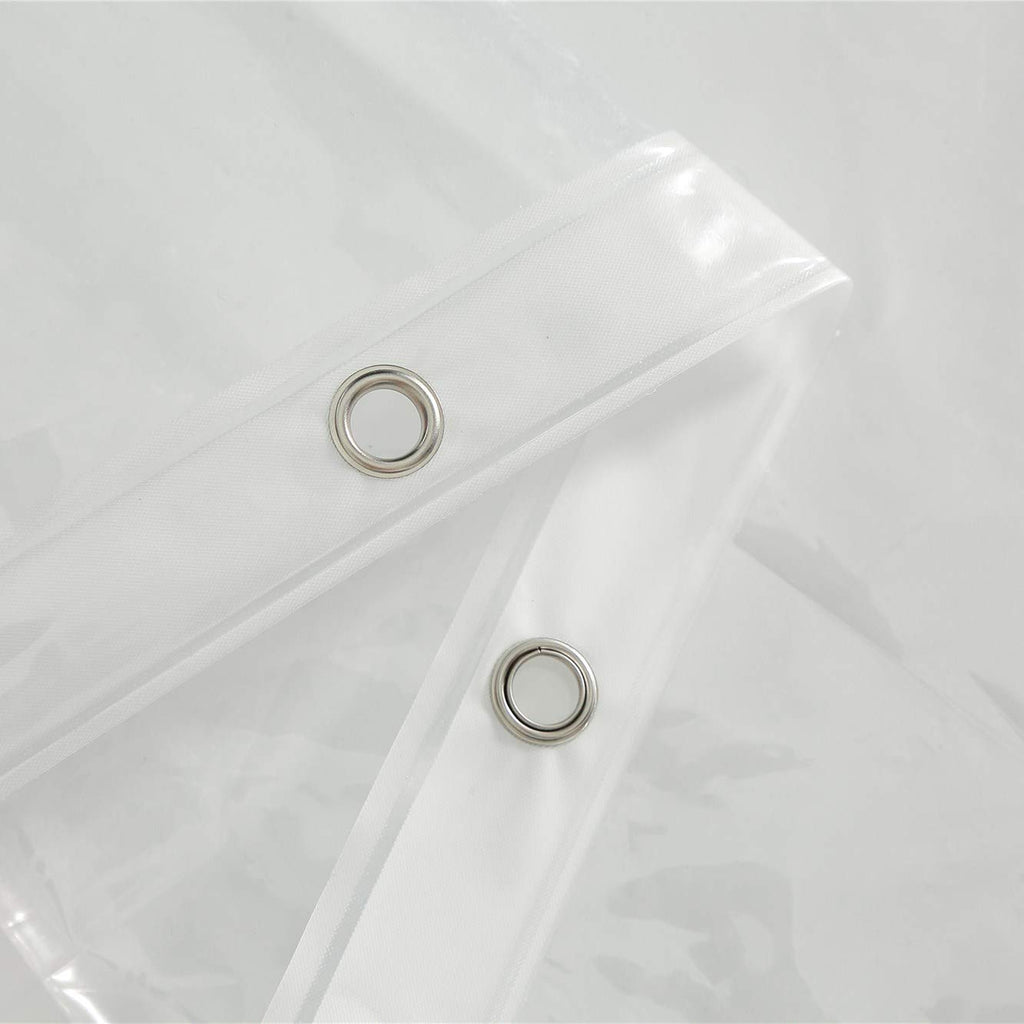 AooHome Eva Small 36x72 Inches Shower Liner, See Through Clear 8 Gauge Bathroom Curtain with Hooks, Bottom Magnets, Water Repellent, Heavy Duty, Rust Proof Grommets