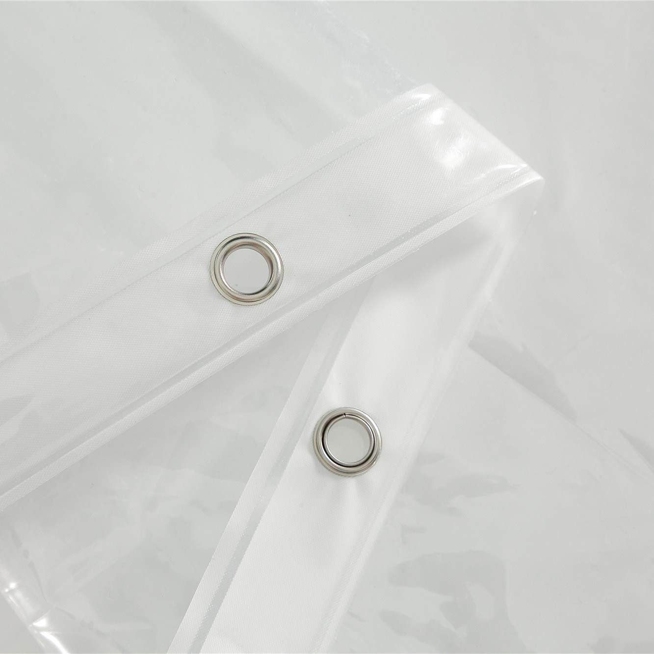 AooHome Eva Small 36x72 Inches Shower Liner, See Through Clear 8 Gauge Bathroom Curtain with Hooks, Bottom Magnets, Water Repellent, Heavy Duty, Rust Proof Grommets