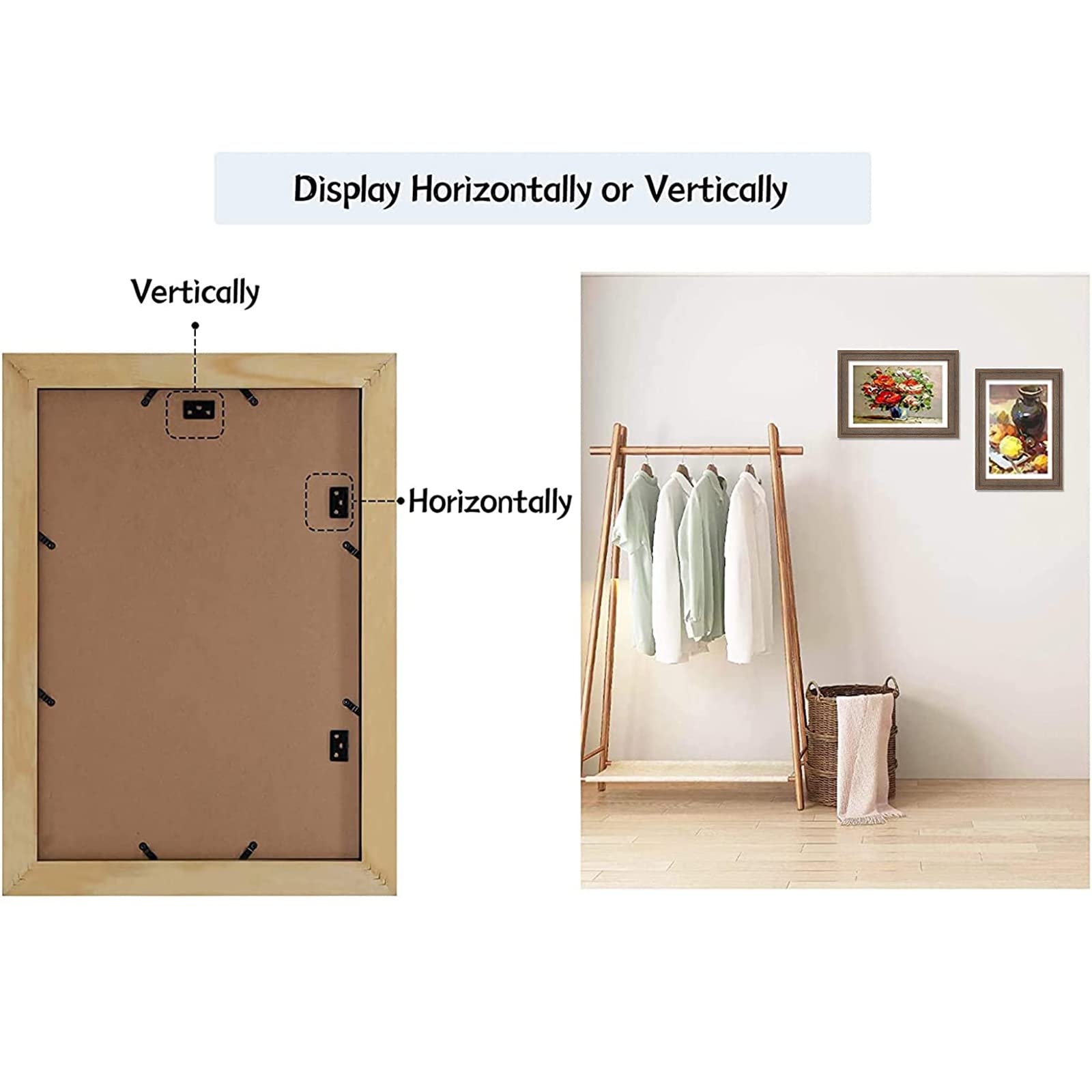 Golden State Art, 13x19 Picture Frame - Displays 11x17 Photo with Mat or 13x19 Without Mat, Wide Moulding Solid Wood Frame for Wall Display, Black
