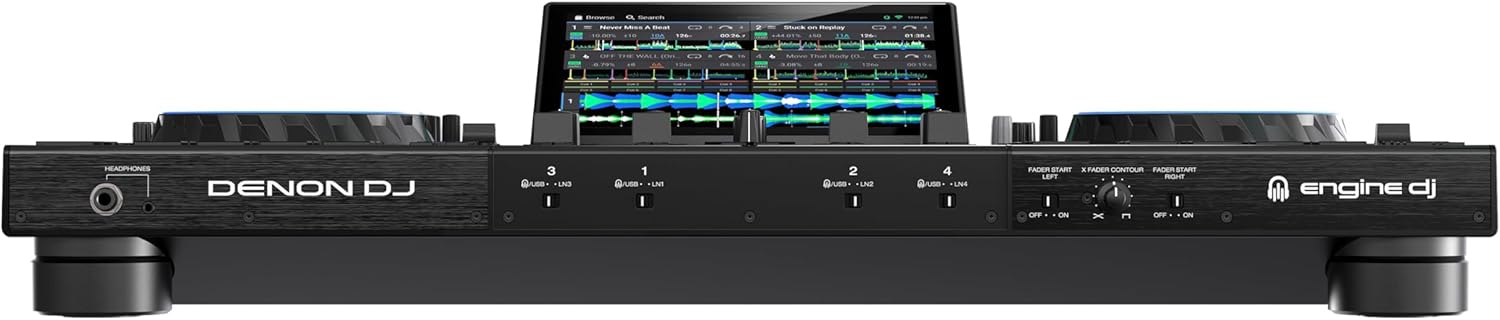 Denon DJ PRIME 4+ Standalone DJ Controller with Stem Separation on 4 Decks, Wi-Fi Streaming, Drop Sampler Mixer, 10.1" Touchscreen, Light Control