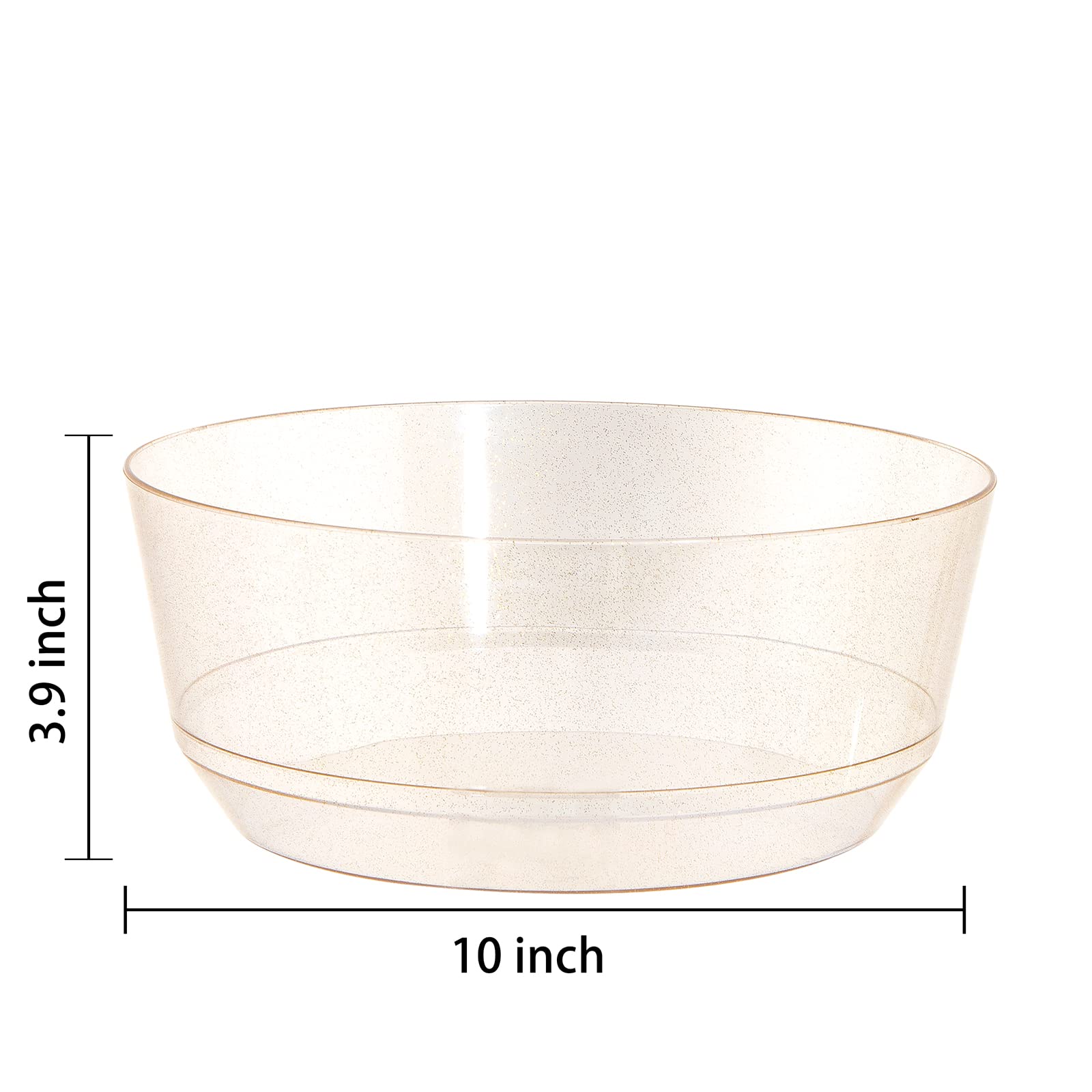 Hioasis 8 Pack Plastic Serving Bowls 128oz Black Plastic Bowls Heavy Duty Disposable Serving Bowls for Party Snack & Salad & Candy & Bar Buffet & Wedding