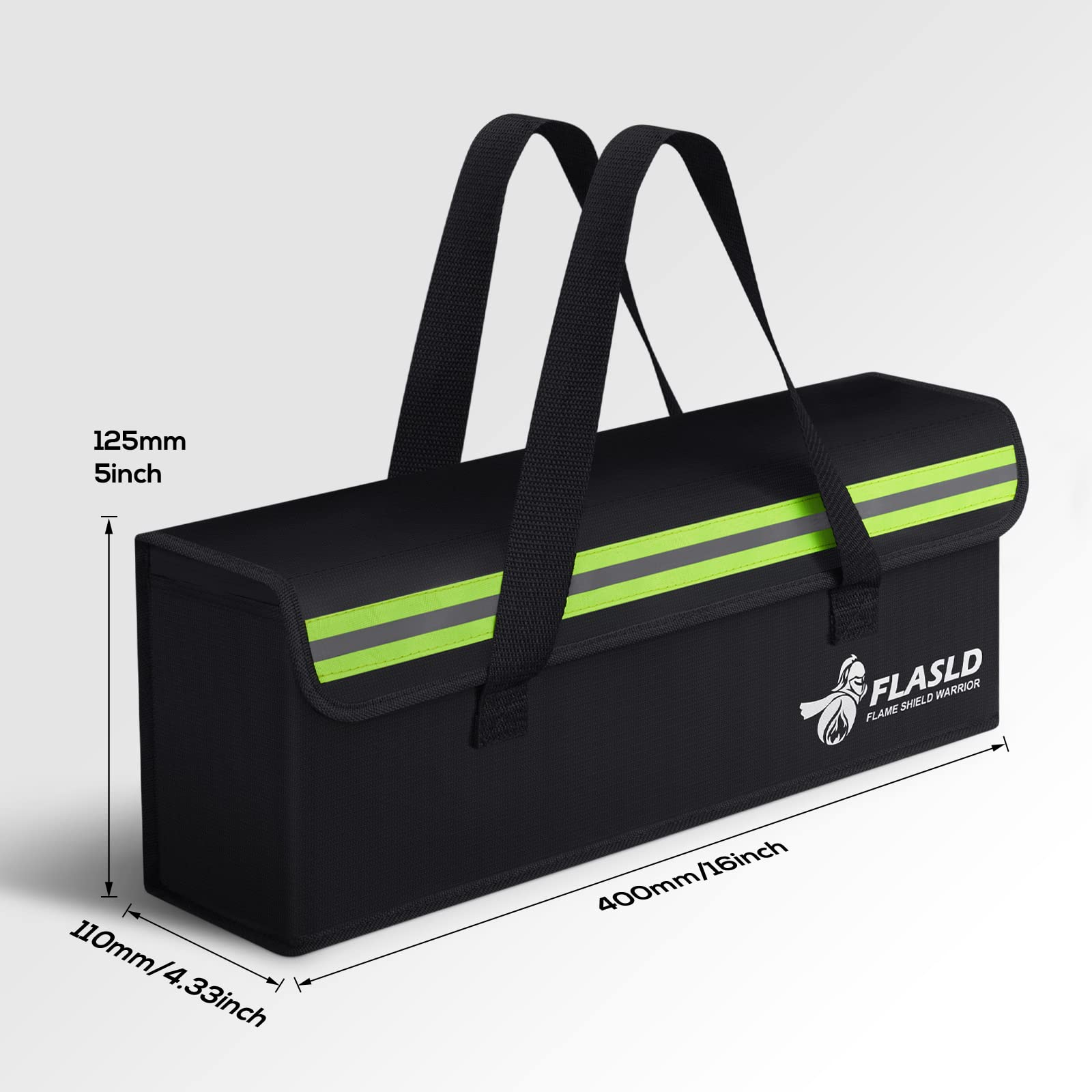 FLASLD Large Fireproof Lipo Bag for 100Ah Lithium Battery Storage and Charging, 14 x 7.8 x 9.5in Waterproof Box for Documents and Valuables