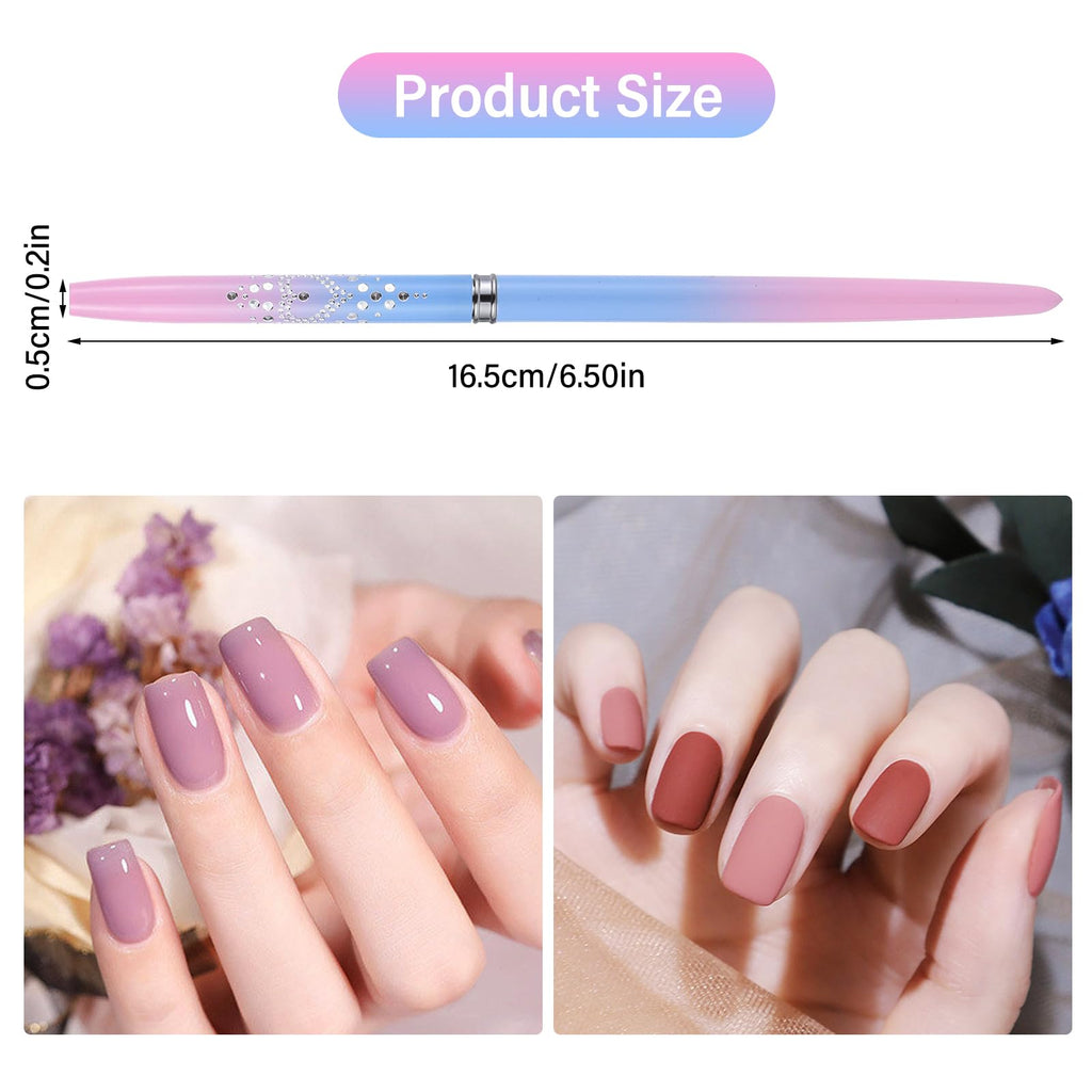 Nail Art Clean Up Brushes,Nail Brushes for Cleaning Polish Mistakes on the Cuticles, Acetone Resistant Nail Brush, Fingernail Cleaning Brushes for Nail Art and Designs (2 Pcs Round&Angled)