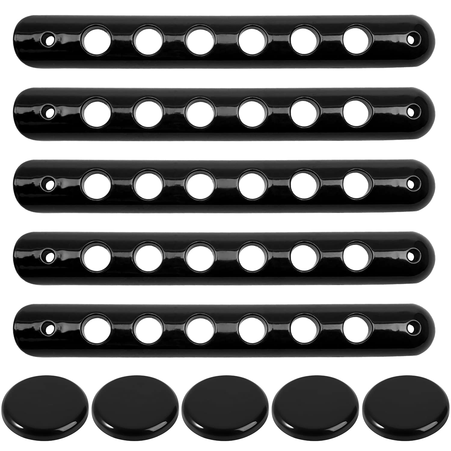 E-cowlboy Grab Handle Inserts Cover+Push Button Knobs Cover Trim for Jeep Wrangler JK JKU Sahara Rubicon Unlimited 2007-2018 Exterior Door Handle Decoration Accessories Aluminum (Black)