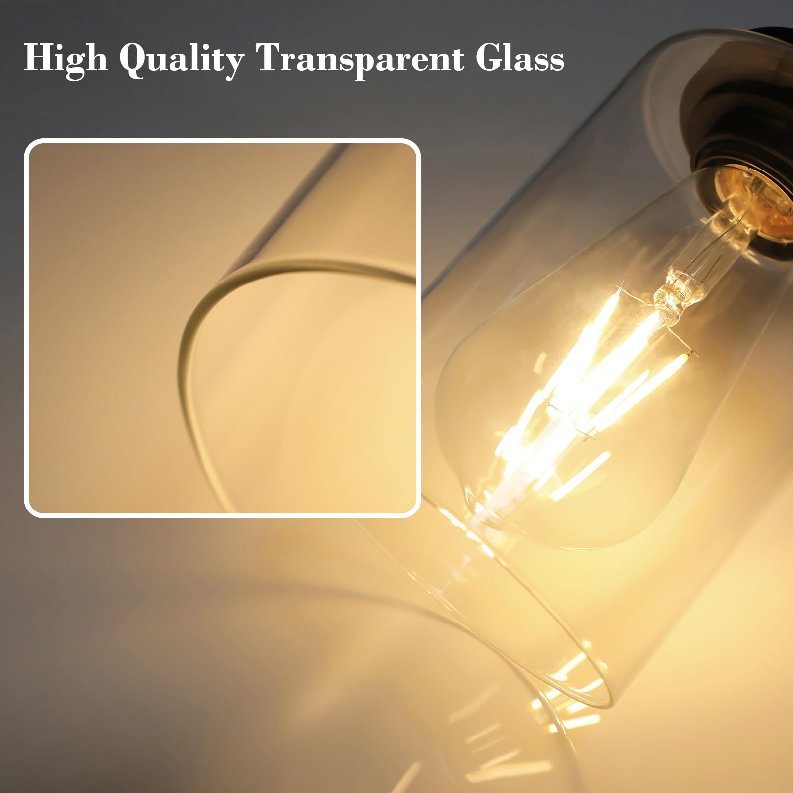 Unicozin 2 Pack Modern Bathroom Light Fixtures, 3 Light Vanity Lights, Black Wall Lamp with Clear Glass for Bathroom, Mirror, Living Room, Bedroom, Hallway, E26 Base