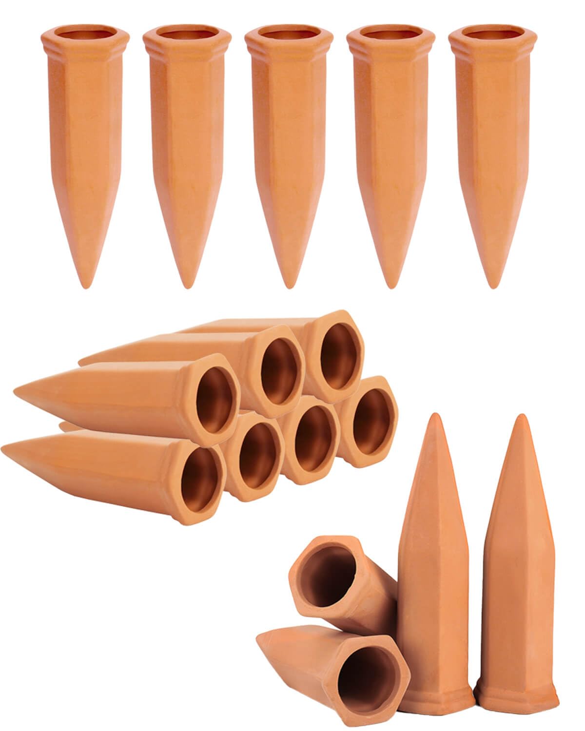 vensovo Terracotta Self Watering Spikes - 24 Pcs Potted Plant Watering Devices Vacation Self-Watering Stakes for Outdoor, Indoor Plants, Wine Bottle