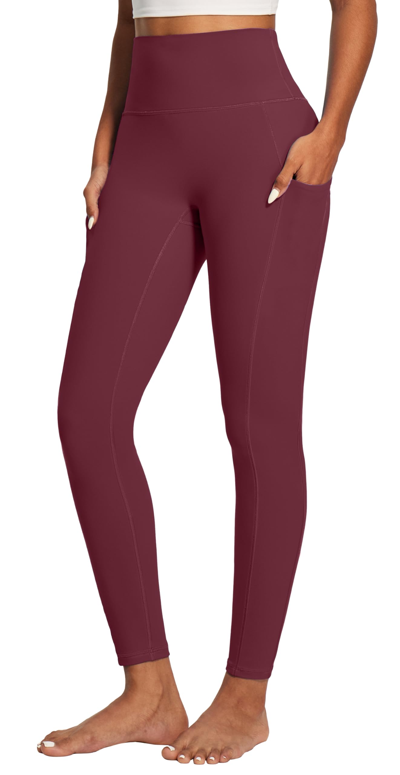 IUGA Compression Leggings for Women Tummy Control No Front Seam Leggings with Pockets High Waisted Workout Yoga Pants