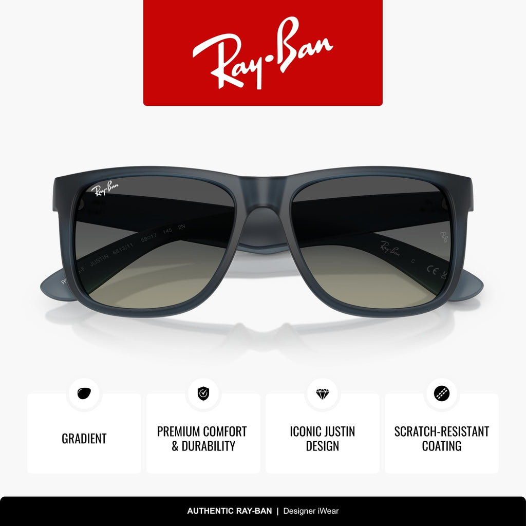Ray-Ban RB4165F Justin Classic Square Sunglasses for Men