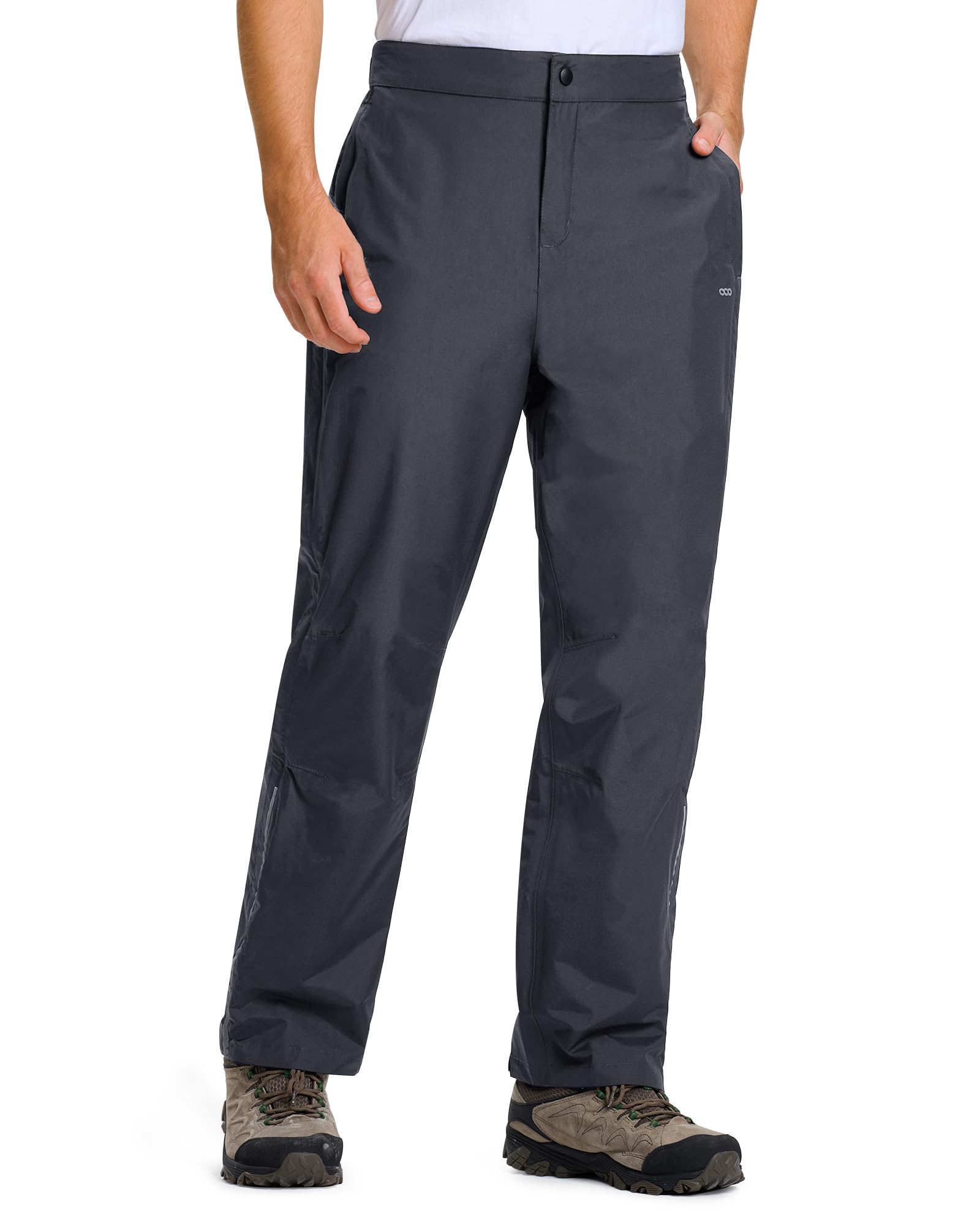 33,000ft Men's Rain Pants Full Zip Waterproof Pants Breathable Rain Over Trousers for Outdoor Hiking Golf Work