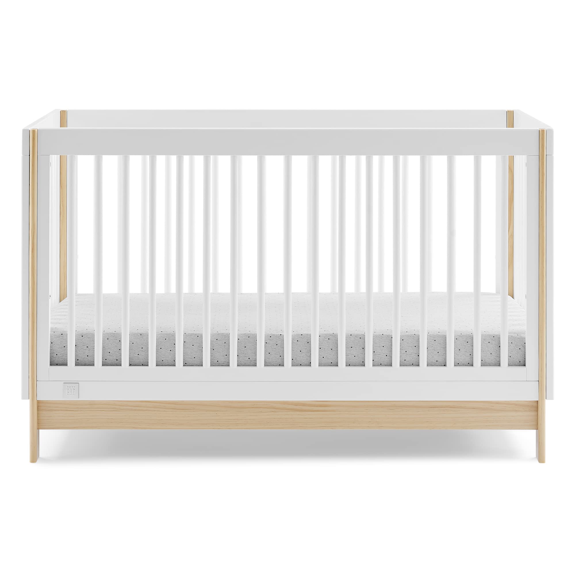 GAP babyGap Tate 4-in-1 Convertible Crib - Greenguard Gold Certified, Bianca White/Natural