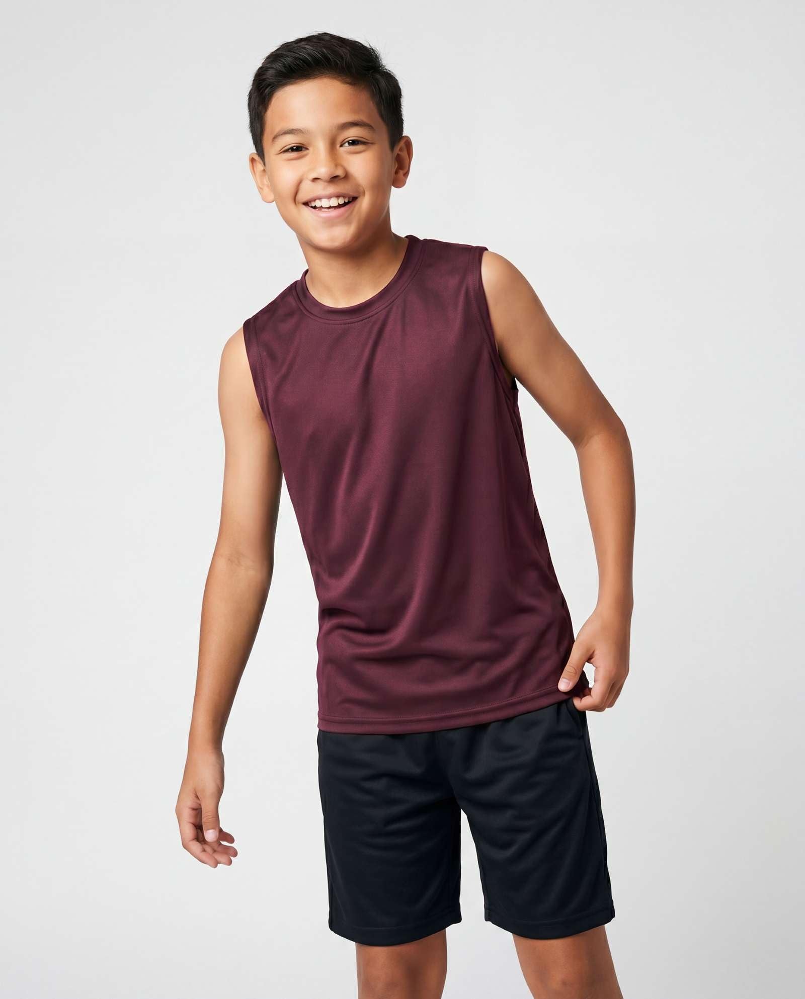 Real Essentials 5 Pack: Boys Dry-Fit Active Athletic Performance Tank Top