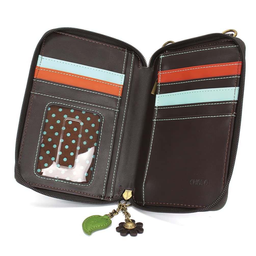 CHALA Wallet Crossbody Cell Phone Purse - Women Faux Leather Multicolor Handbag with Adjustable Strap
