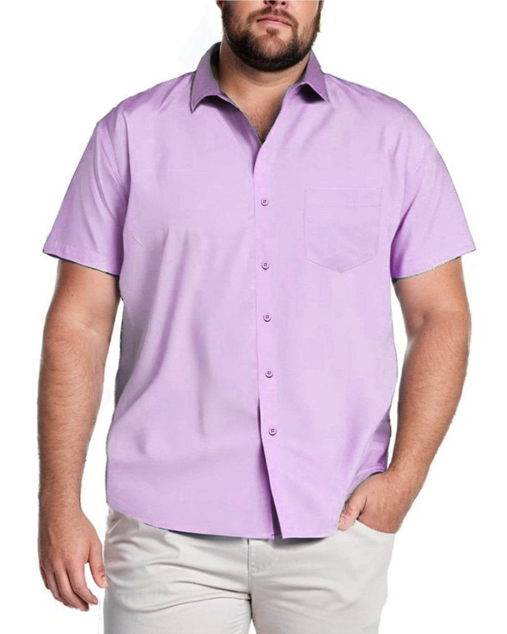 COOFANDY Big & Tall Shirts for Men Short Sleeve Button Down Casual Dress Shirts