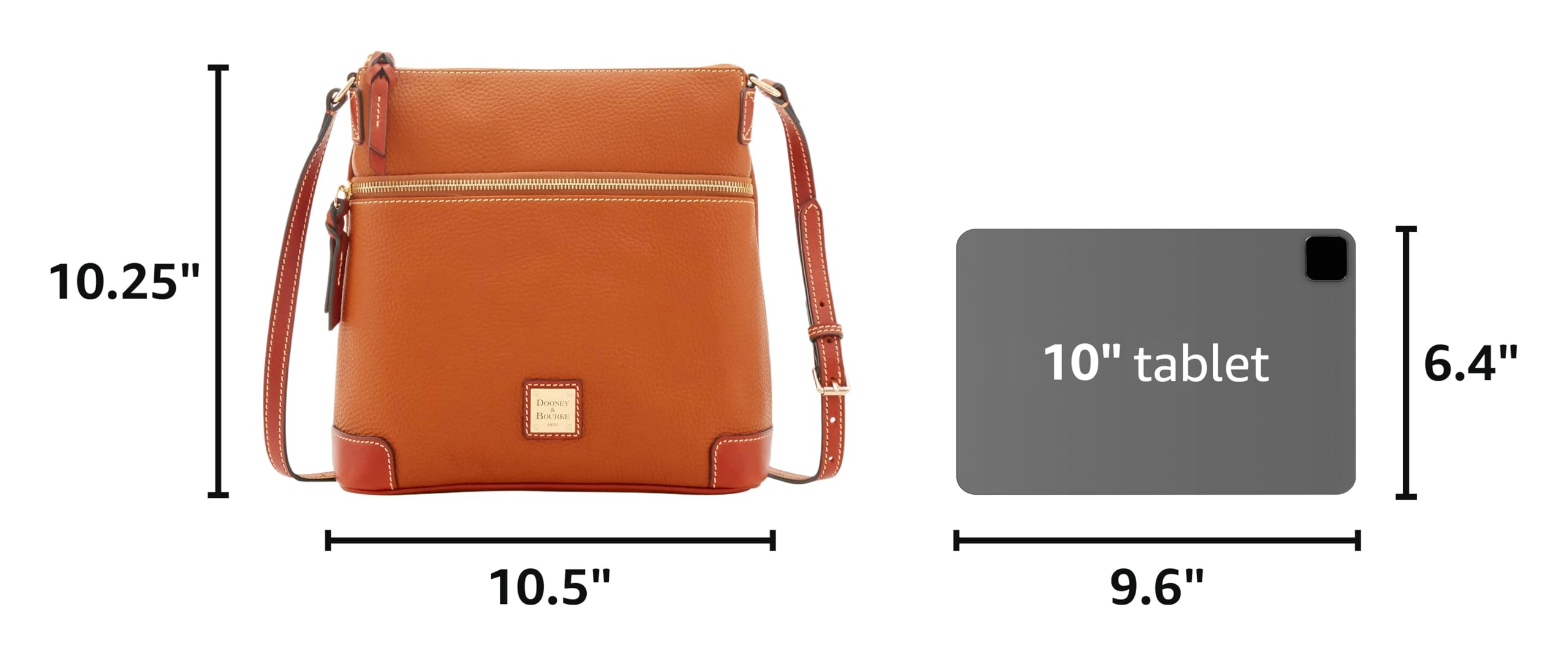 Dooney & Bourke Women's Crossbody in Pebble Grain Leather, Large Handbag with Adjustable Shoulder Strap