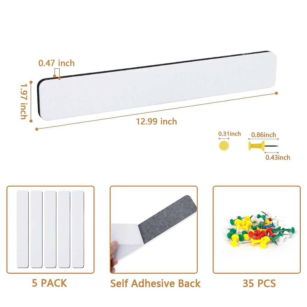 Felt Bulletin Board, 15.7''X 11.8'' corkboard Pin Board for Bedrooms Offices Home Wall Decoration, Self Adhesive Cork Board with 35 Push Pins for Paste Notes, Photos, Schedules (2 Pack)