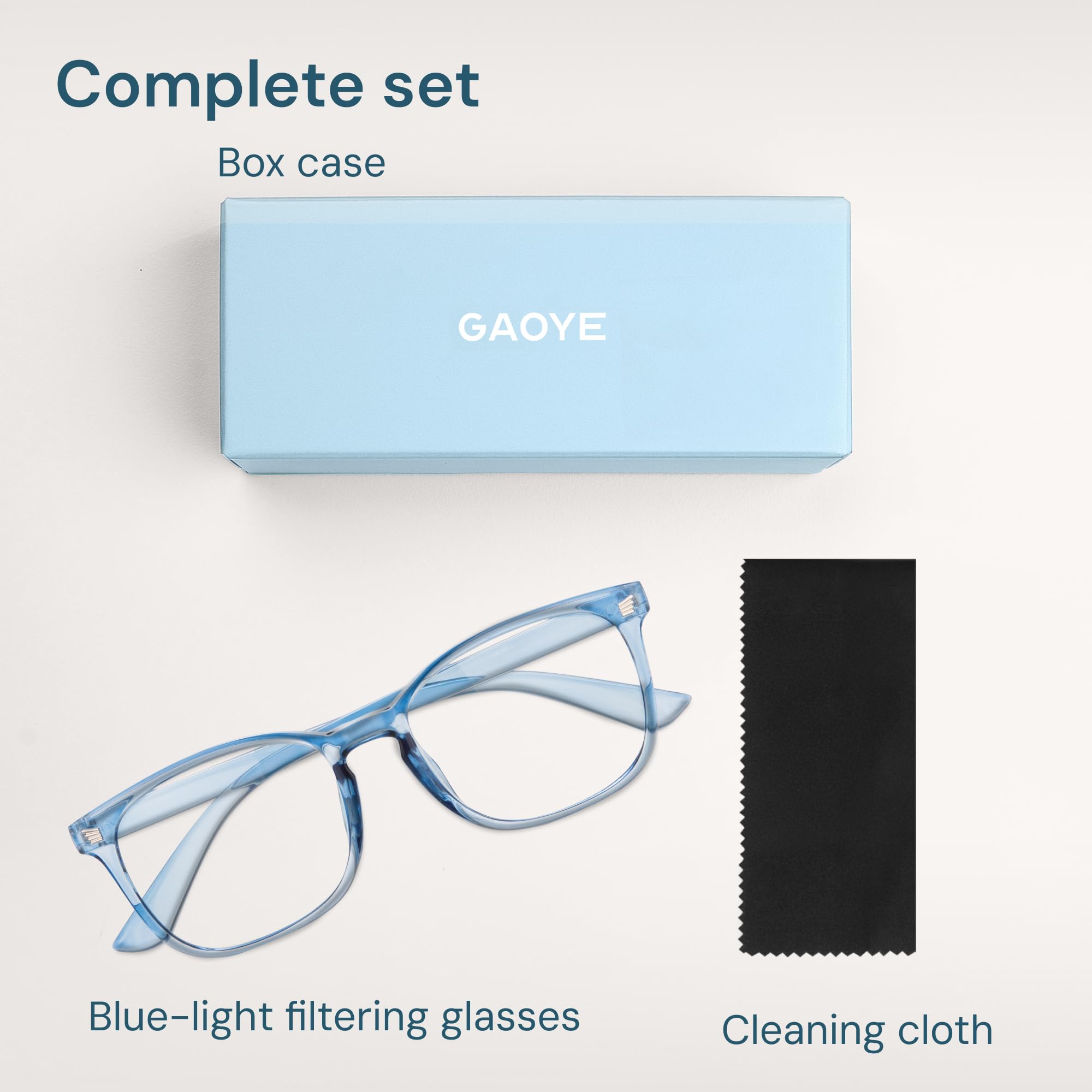 Gaoye Transparent, Clear Blue Light Glasses for Computer & Gaming - Anti UV Ray Lenses, Scratch-Resistant & Comfort Fit
