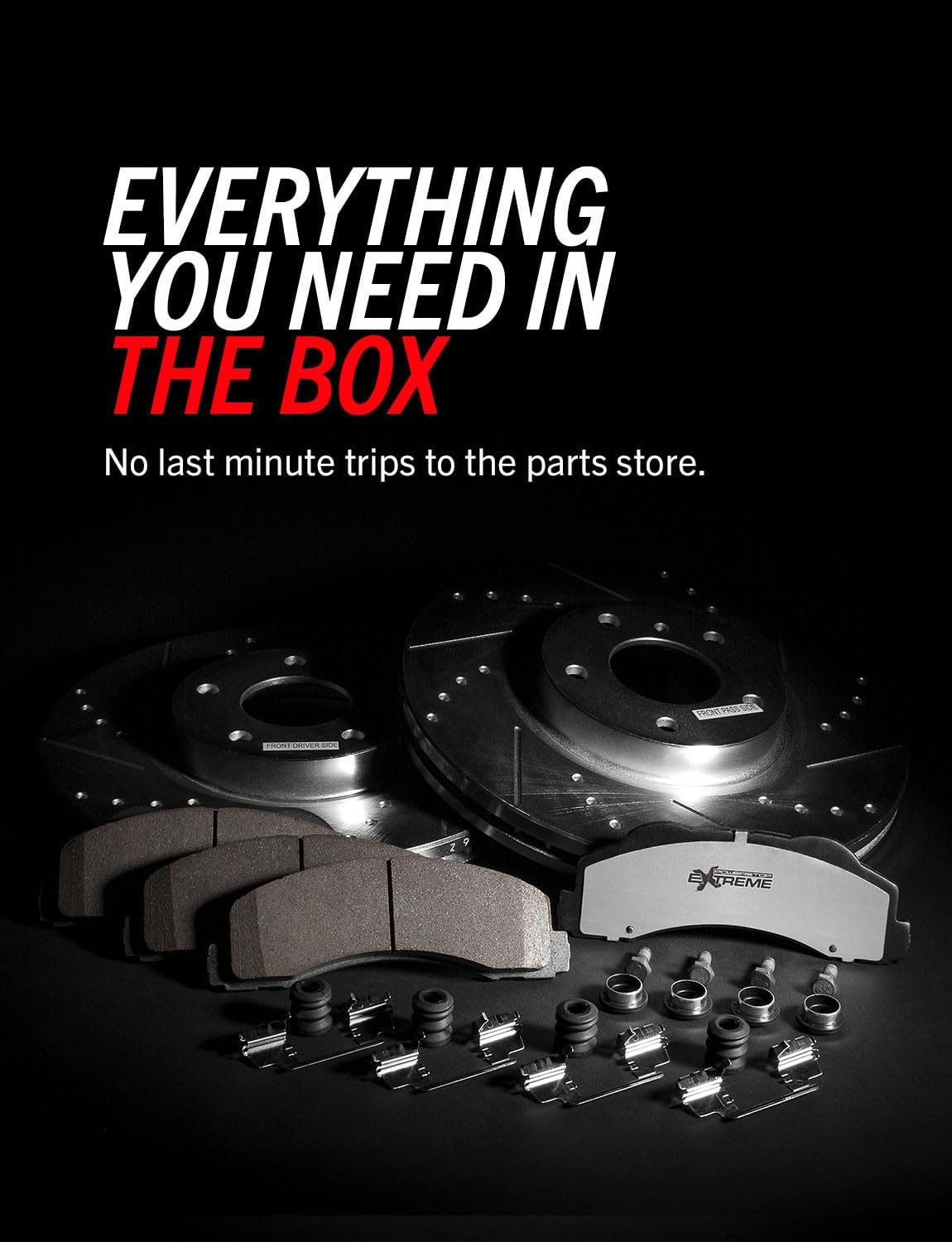 PowerStop Front & Rear Brake Kit For Chrysler Aspen 2007-09 |Dodge Durango 2007-09 |Ram 1500 2006-18 - Truck & Tow Carbon Fiber Ceramic Brake Pads + Drilled & Slotted Rotors Upgrade, K2164-36