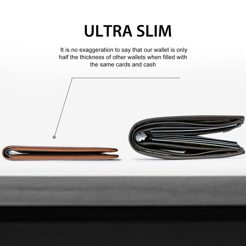 GSOIAX Slim Wallet for Men Rfid Blocking Leather Bifold Front Pocket Carbon Fiber Men's Money Clips Credit Card Holder With Gift Box