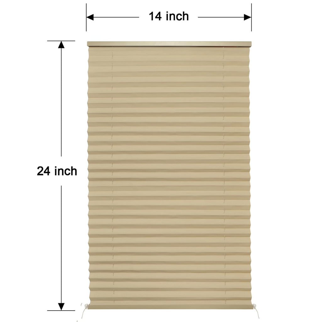 NOVINO RV Blinds Shades for Camper Window,RV Shades Pleated Camper Blinds for Travel Trailer Motor Coach Motorhome Window-14 W x 24" L