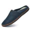 Men’s Slip-On Loafers Mules Clog Handmade Leather Slippers Hand Stitched no-Heel Casual Shoes for Men Breathable Comfortable Soft