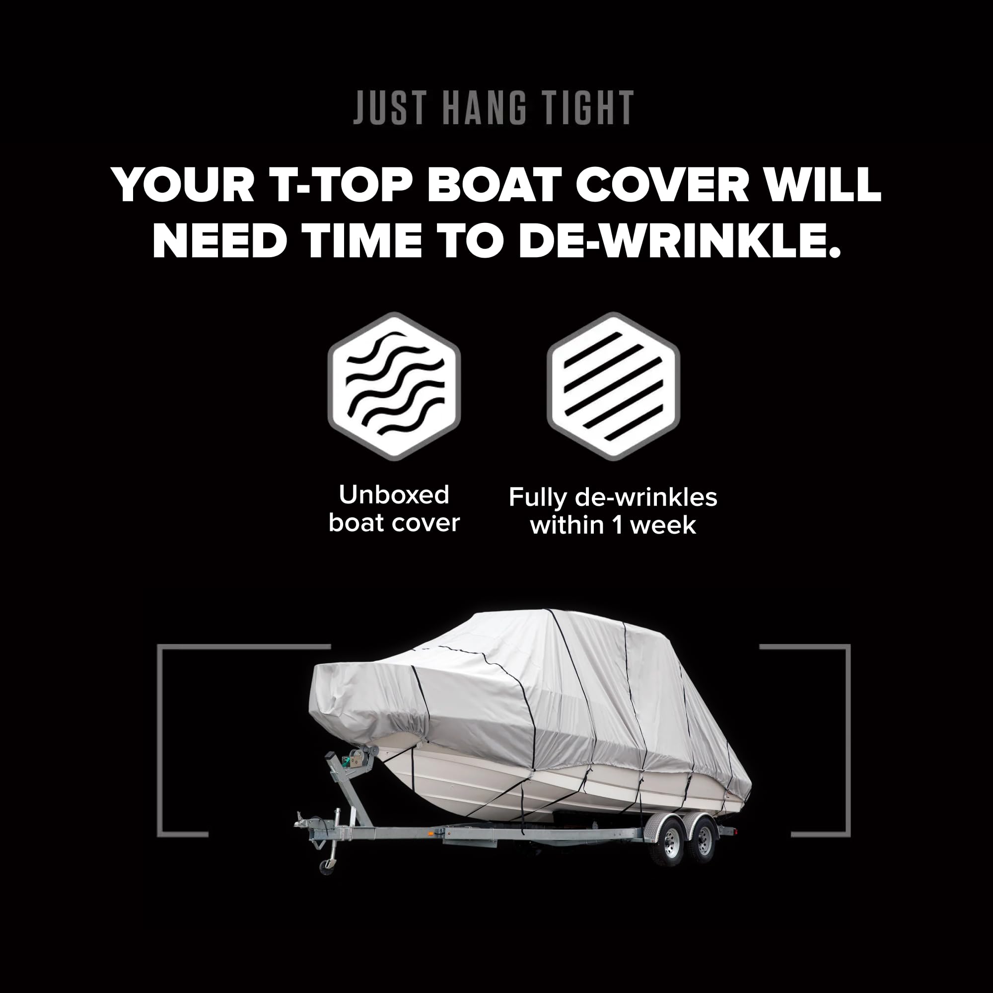 Budge B-620-X6 Blue 20'-22' Long (Beam Width up to 106") 600 Denier Waterproof Breathable Hard/T-Top Boat Cover