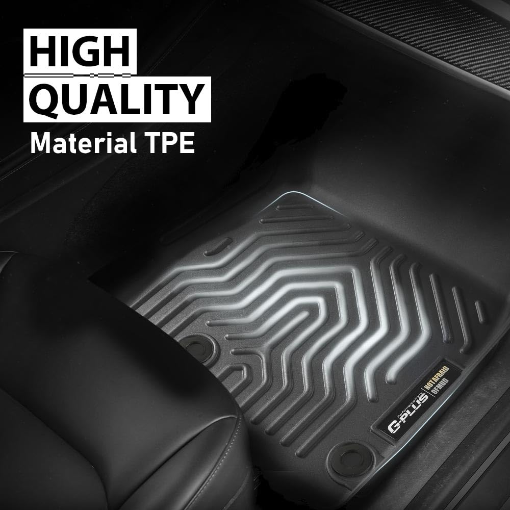 G-PLUS Floor Mats Fit for Toyota 4Runner 2013-2024/Fit Lexus GX460 2014-2023/Not Fit Vehicles with Vinyl Flooring, TPE Black,1st & 2nd Row 3pcs Mats