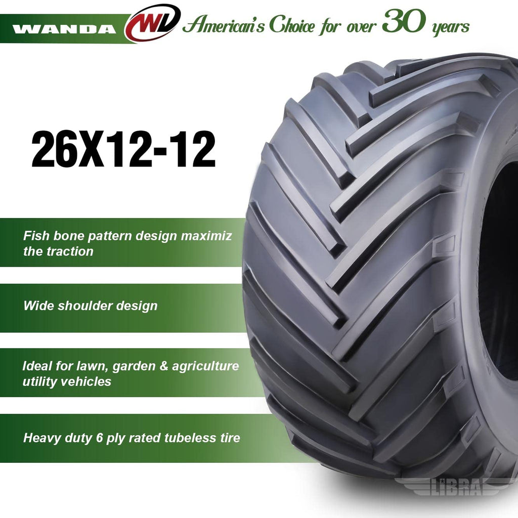 WANDA 11x4-5 Zero Turn Lawn Mower Utility Cart Turf Tire 11x4x5 11x4.00-5/4 Ply - 13204