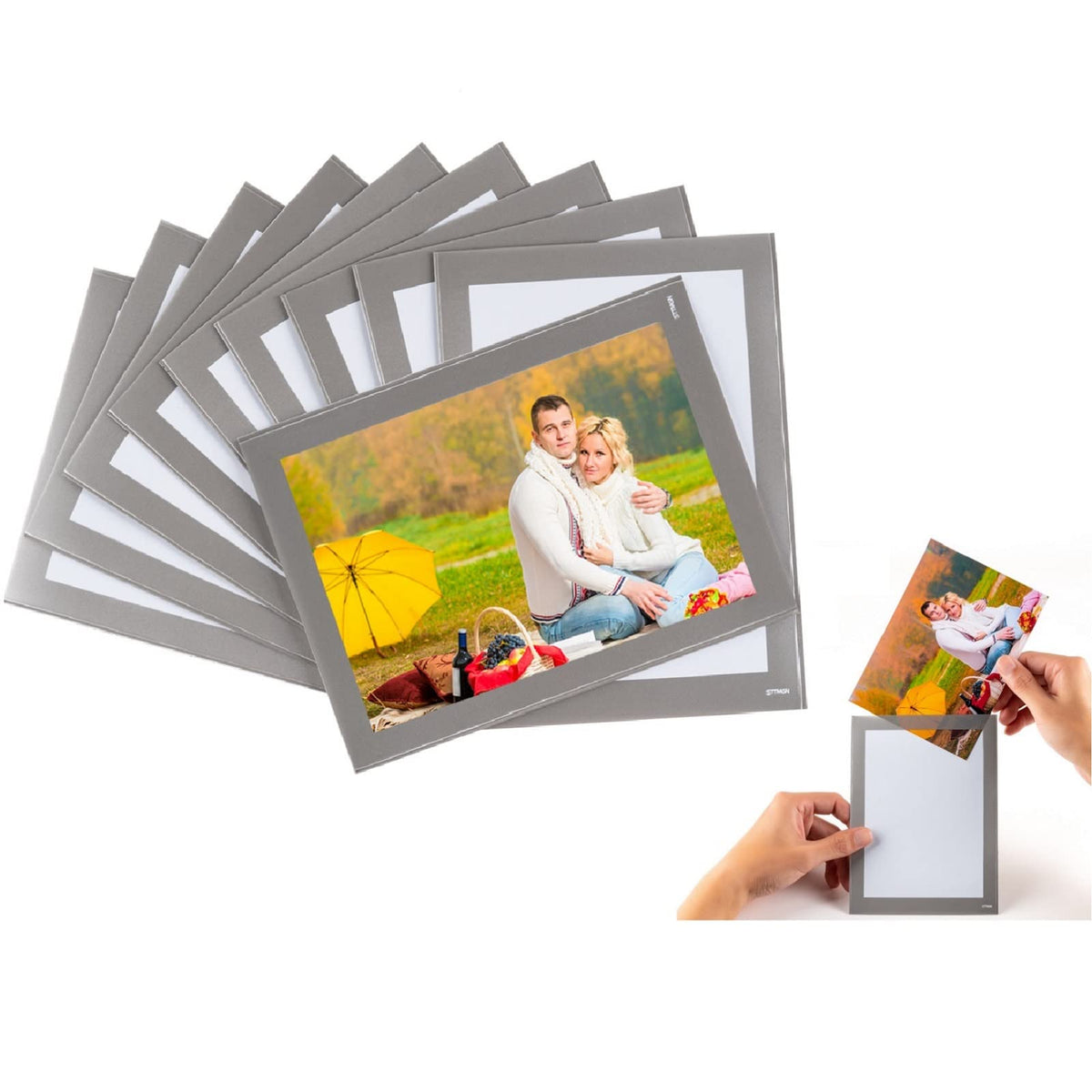 STTMGN Magnetic Picture Frames with Black Border(2.5"X3.5",12 Pack),Mini Wallet Size Magnet Photo Sleeves Pockets/Holder,Decorations for Home/Office/School/Classroom/Party