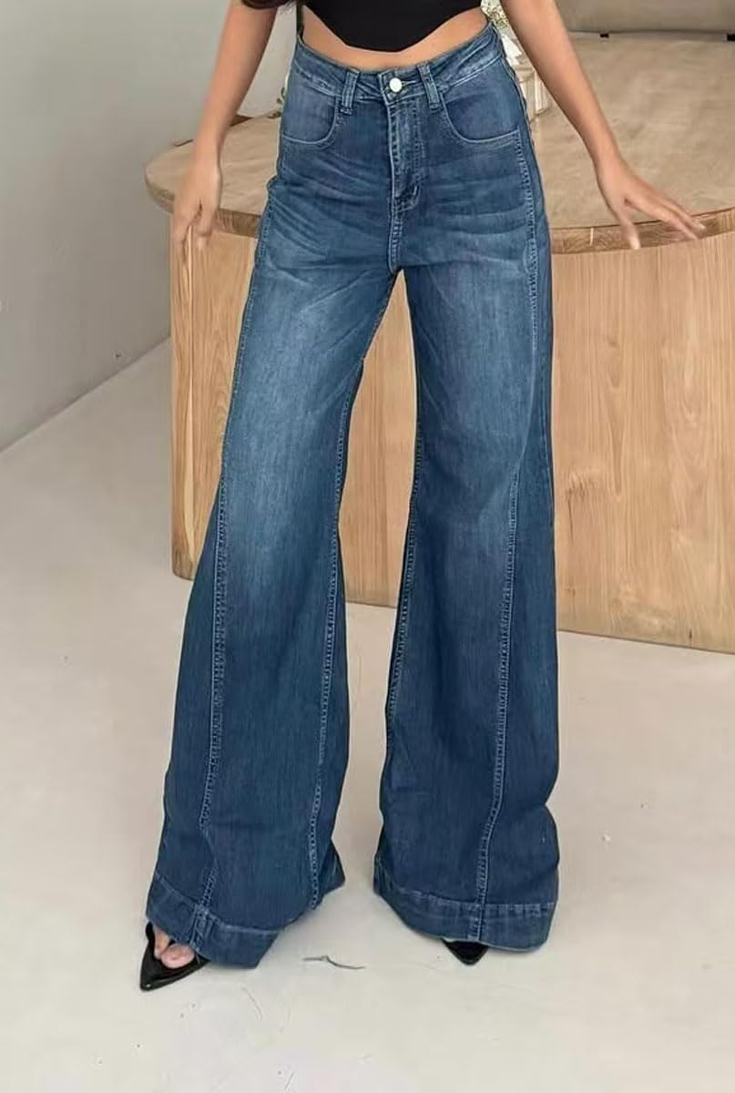 Bell Bottom Jeans for Women Ripped High Waisted Classic Flared Denim Pants
