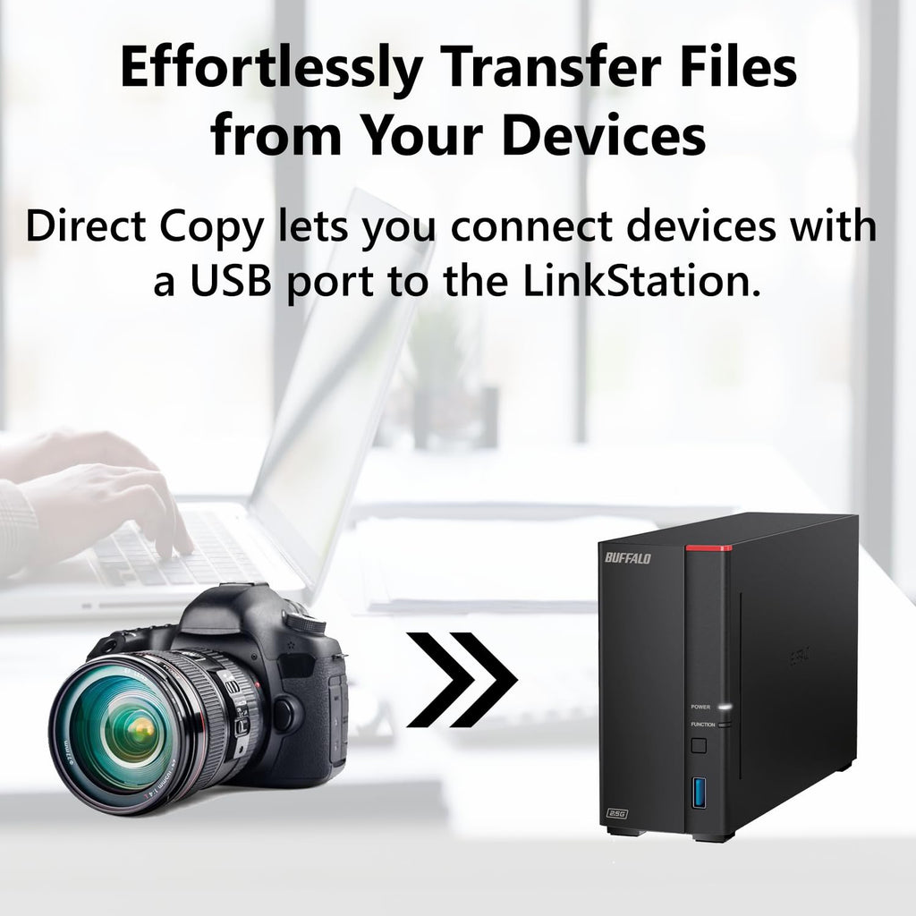 BUFFALO LinkStation 210 2TB 1-Bay NAS Network Attached Storage with HDD Hard Drives Included NAS Storage that Works as Home Cloud or Network Storage Device for Home