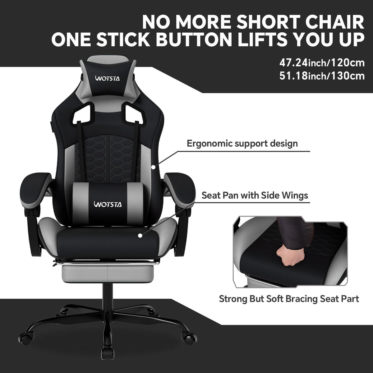 Gaming Chair with Footrest,High Back with Massage Reclining Computer Chair， Big and Tall Racing Gaming Chair Ergonomic Game Chair for Adults PVC Leather (Red)