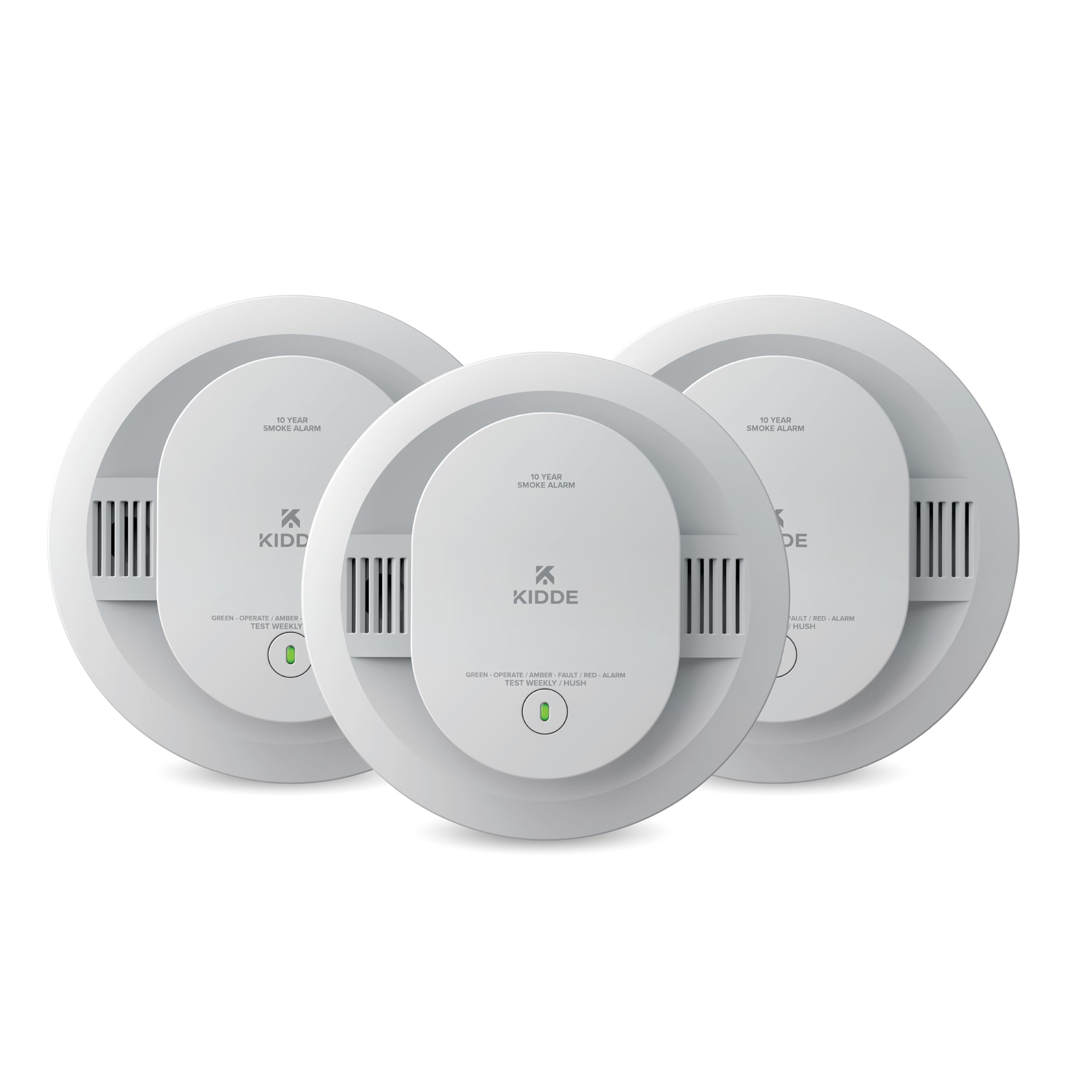 Kidde Smoke Detector, 10-Year Battery Powered, with Voice Alerts, LED Status Lights, 85 dB Alarm, 5-inches, 20SD10-V, 1 Pack