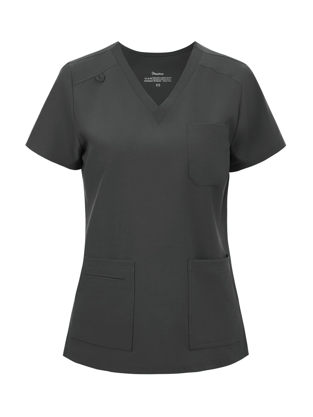 floralhue Scrub Tops for Women, Curved V-Neck Scrub Tops with 3 Pockets, Soft Stretch, Easy Care