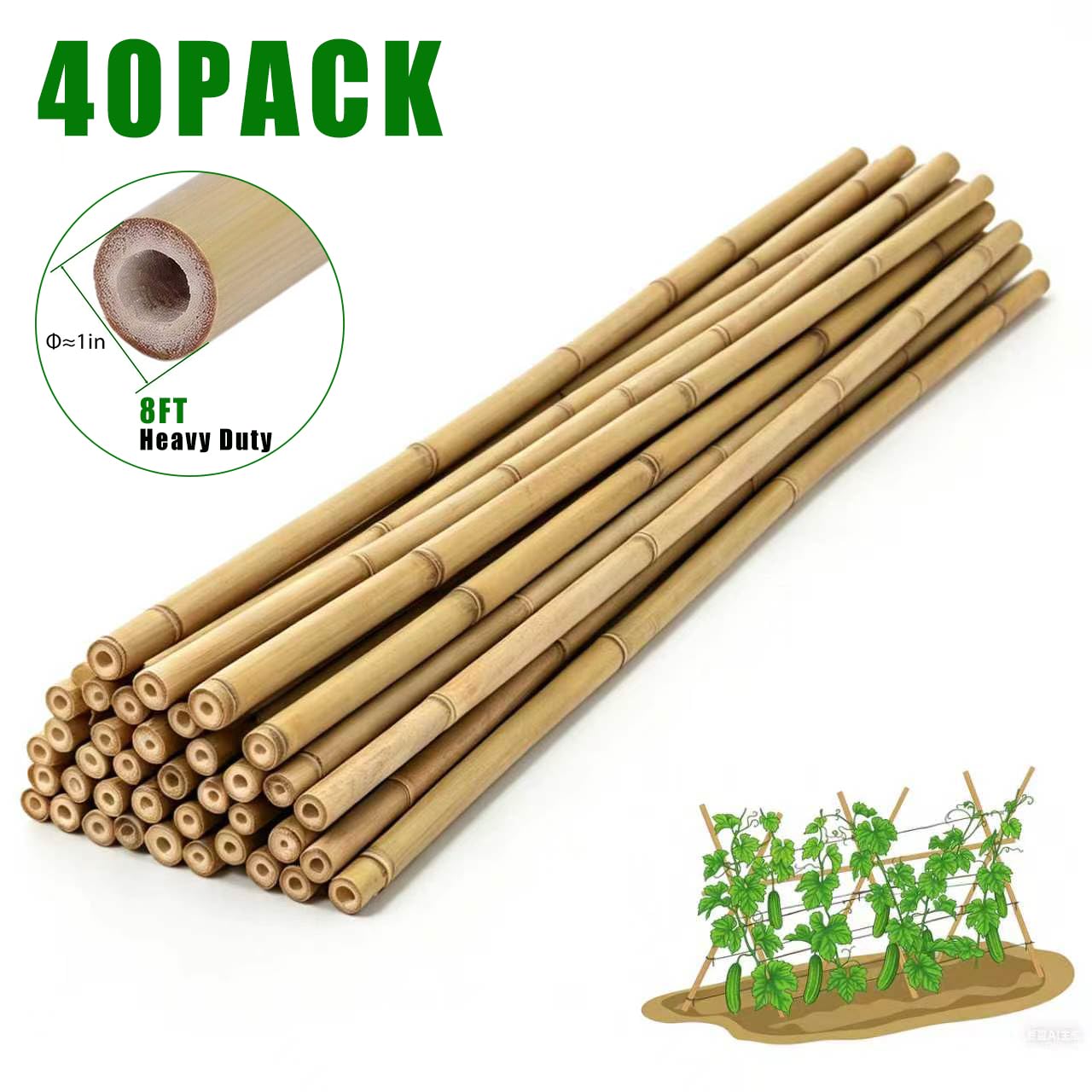 Plant Bamboo Post,3Feet,Bamboo Garden Stakes,50PcsBamboo Stakes,for Tomato,Beans,Vegetable and Flowers, Potted Plants,Indoor and Outdoor Climbing Plants