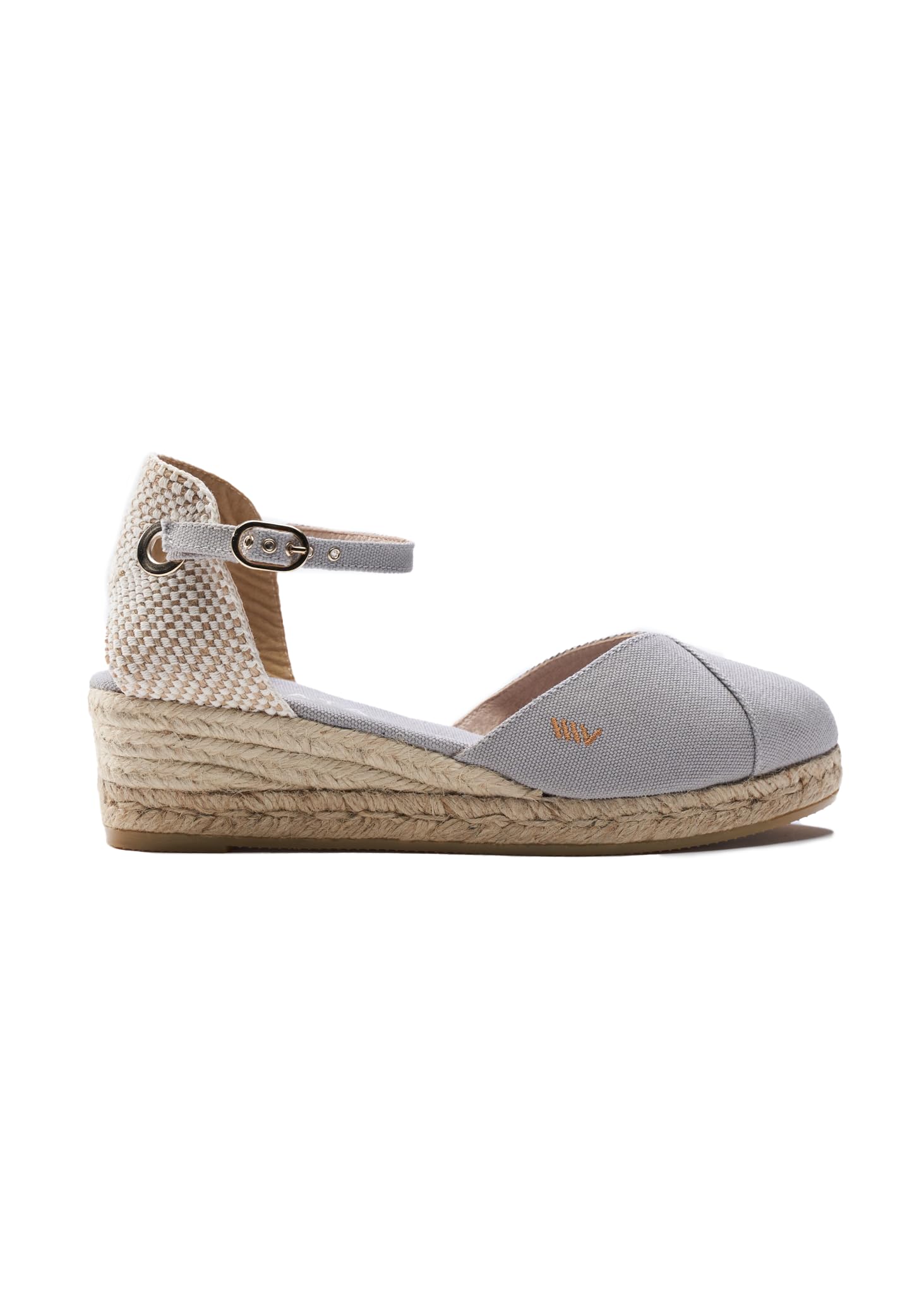 Viscata Pubol Espadrille Canvas Low Wedges with Ankle Strap Spain Handmade 2” Heel Women's Sandals with Breathable Organic Cotton Canvas and 100% Natural Jute for all Occasions: Casual, Work, Party