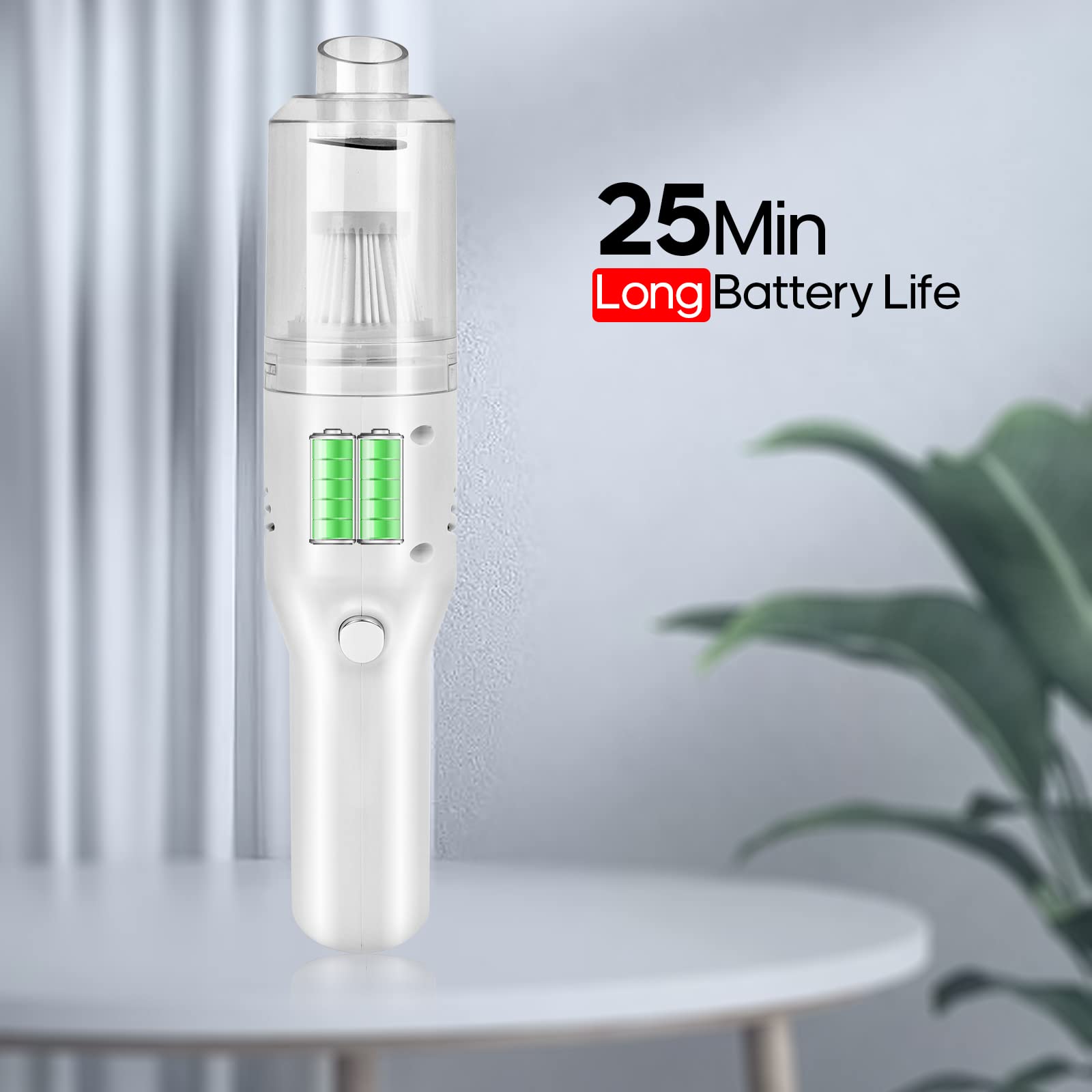 Auloea Portable Mini Car Vacuum Cleaner, High Power Cordless(400g) Handheld Rechargeable Vacuum Cleaner for Desk V06