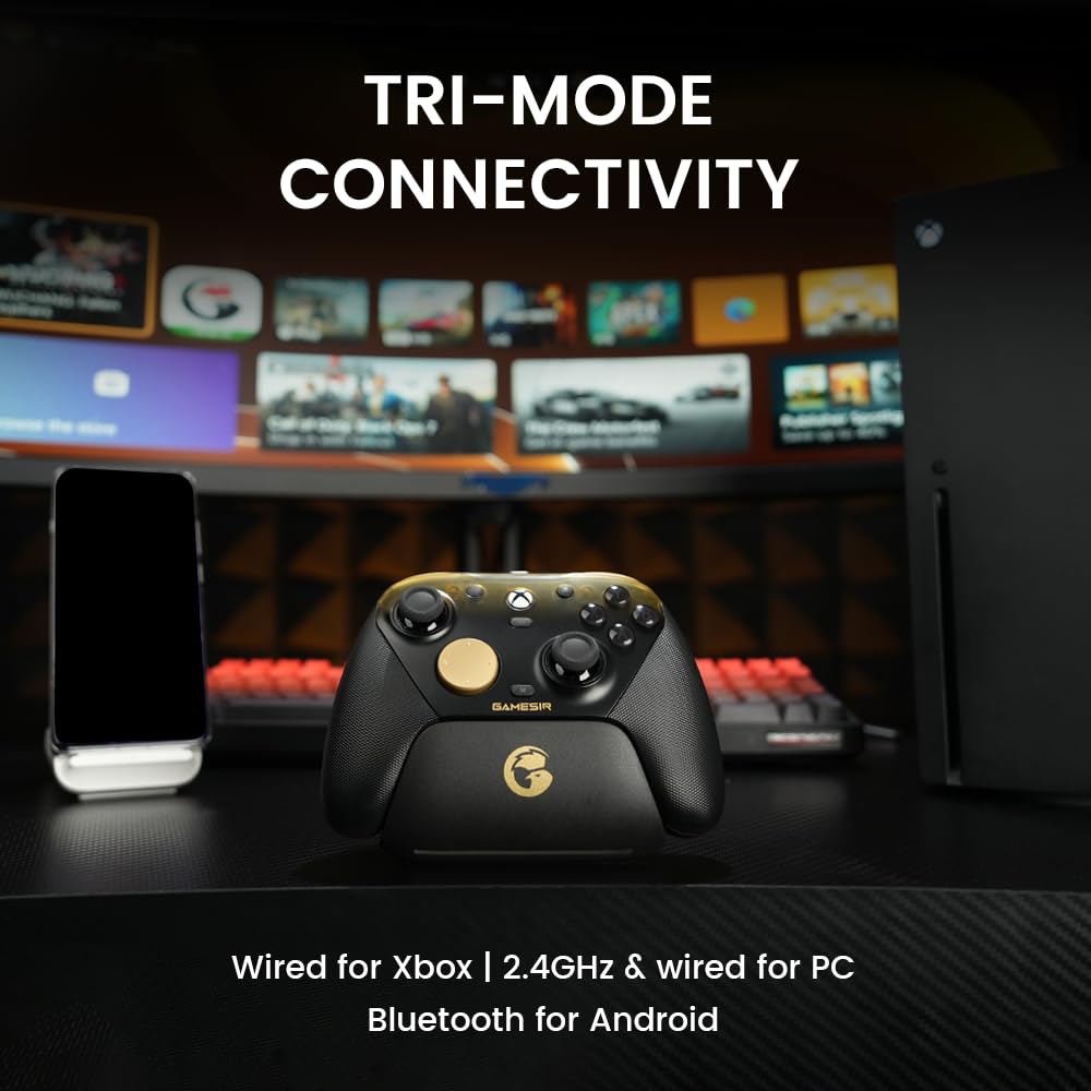 GameSir G7 Pro Wired Controller for Xbox Series X|S, Xbox One, Wireless Gamepad for PC&Android with TMR Sticks, Hall Effect Analog Triggers, 1000Hz Polling Rate, 3.5mm Audio Jack - Black