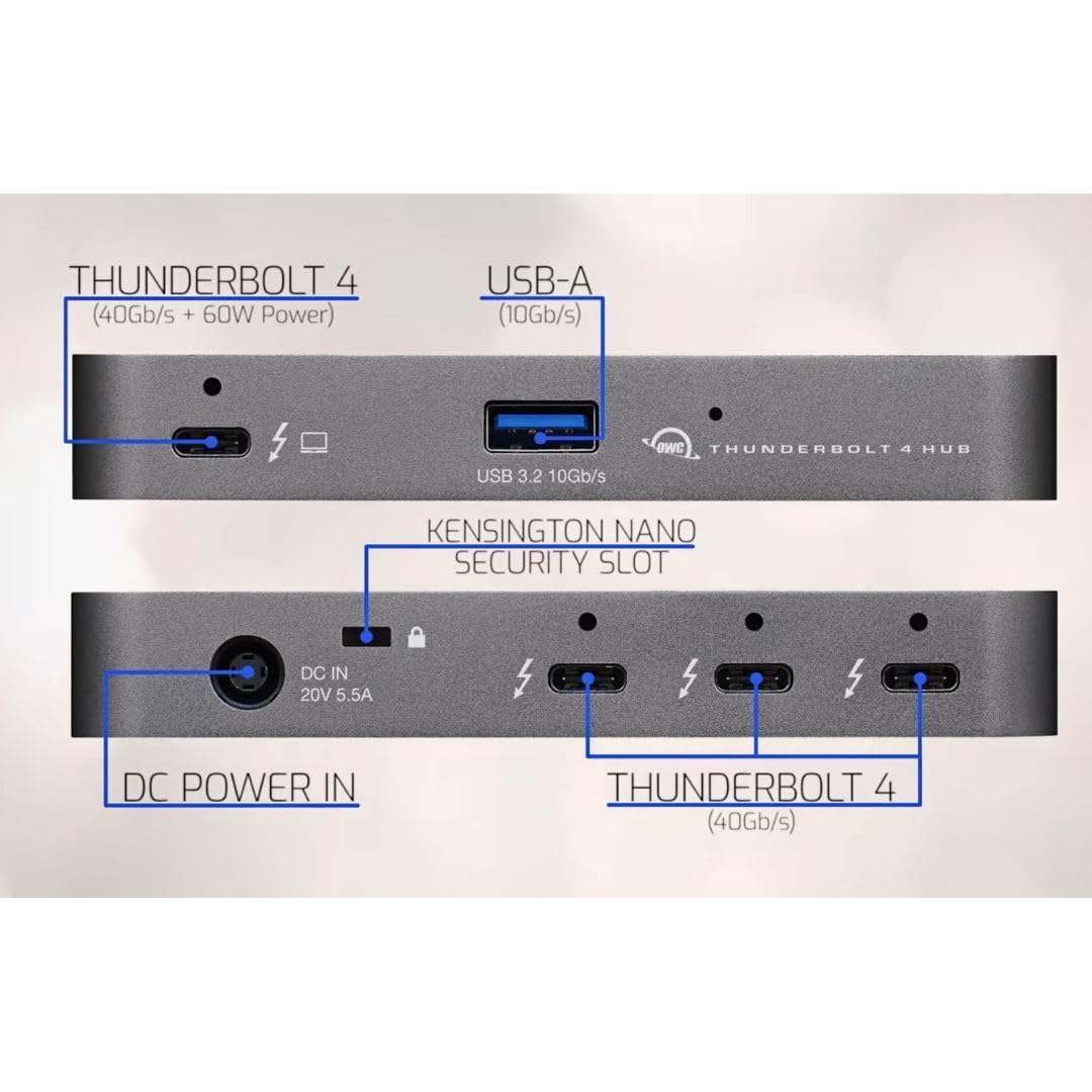 OWC Thunderbolt HUB with 4 X Thunderbolt 4 and 1 X USB-A