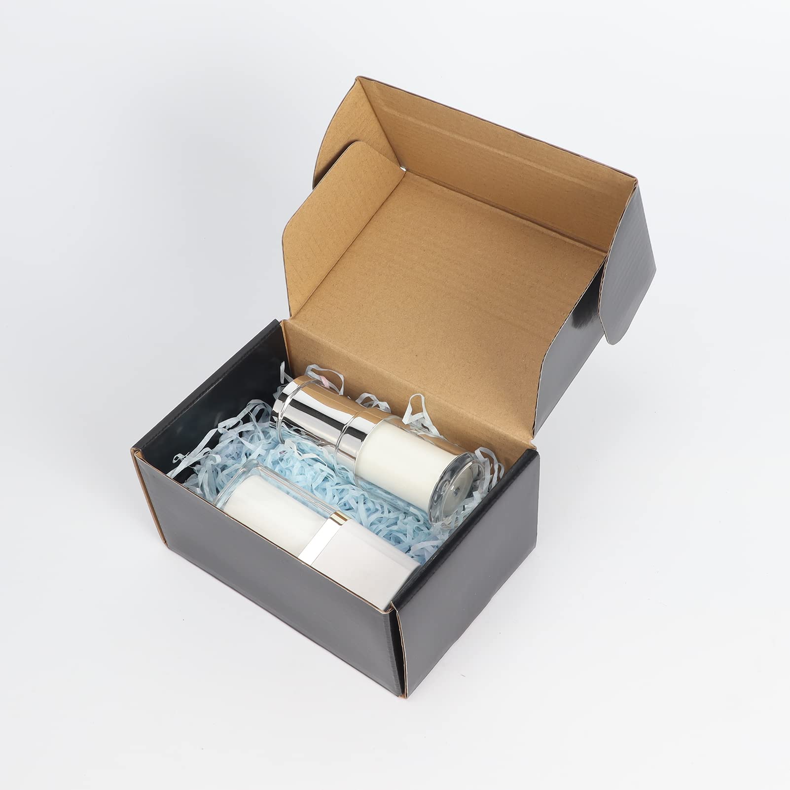 Hoikwo 40 Pack 4x4x2 Shipping Boxes for Small Business, Black Packaging Cardboard Boxes, Moving Mailing Packing Box