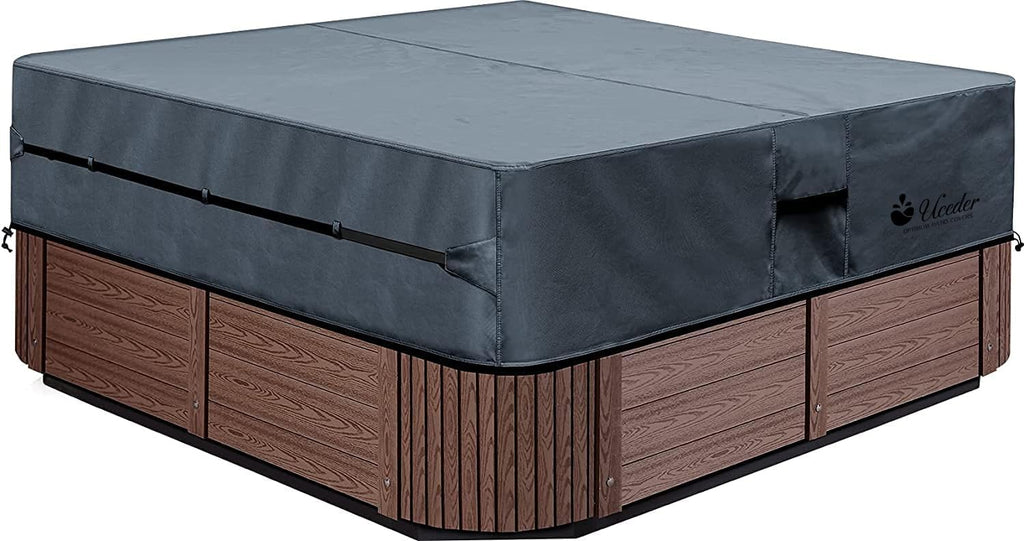 Round Hot Tub Cover Outdoor Waterproof Spa Cover Cap(83''x 20'') 600D Heavy Duty Polyester Hot Tub Cover Protector(Brown)