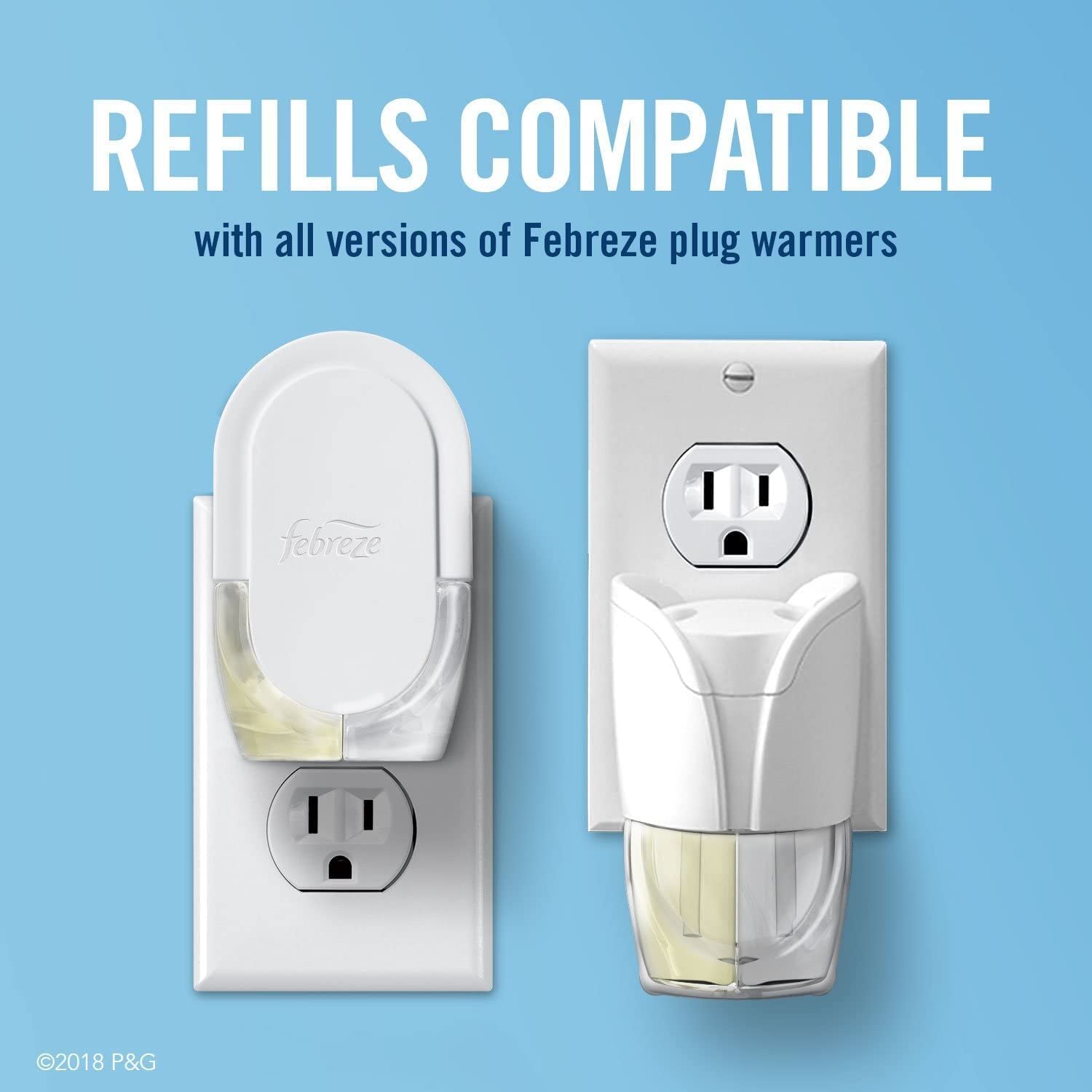 Febreze Plug in Air Freshener, Odor-Fighting Scented Oil Starter Kit, Air Fresheners for Home and Bathroom and Kitchen, Long Lasting for Strong Odors, Ocean Scent, Warmer + 2 Refill